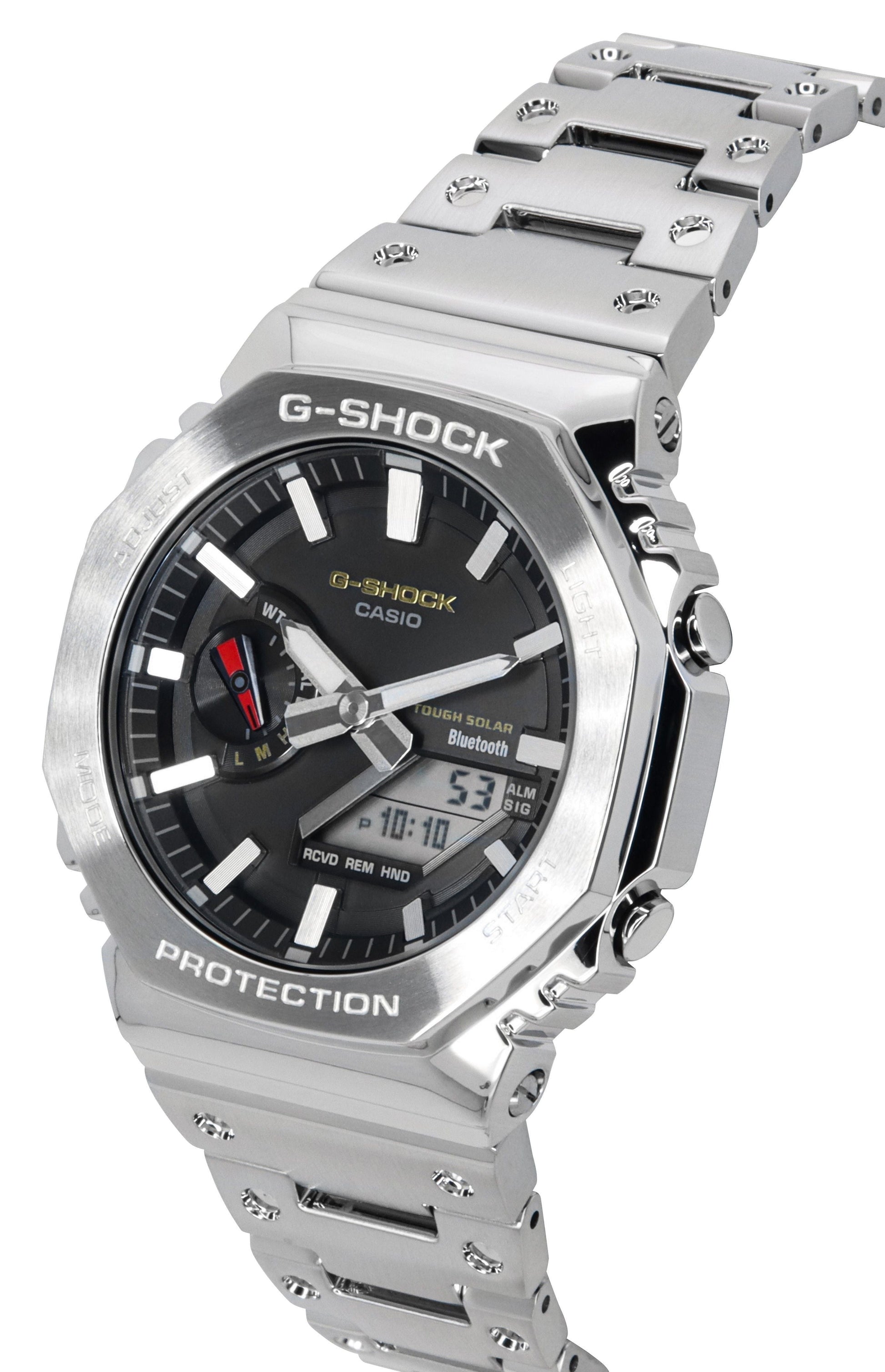 Casio G - Shock Full Metal Analog Digital Smartphone Link Stainless Steel Black Dial Solar GM - B2100SD - 1C 200M Men's Watch - Prestige Stones