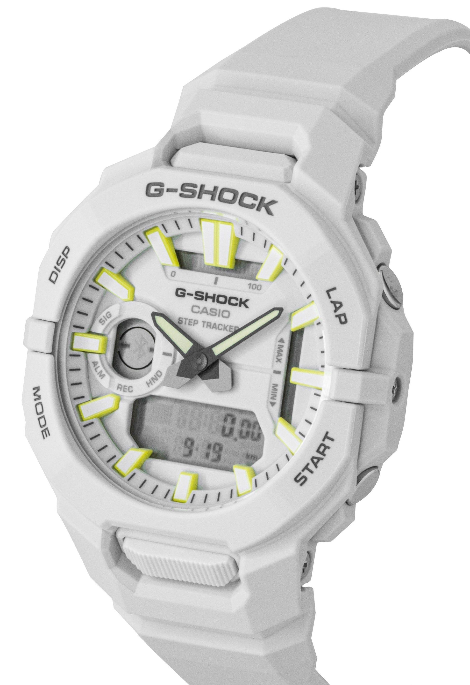Casio G - Shock G - Squad Analog Digital Smartphone Link Resin Strap White Dial Quartz GBA - 950 - 7A 200M Men's Watch - Prestige Stones