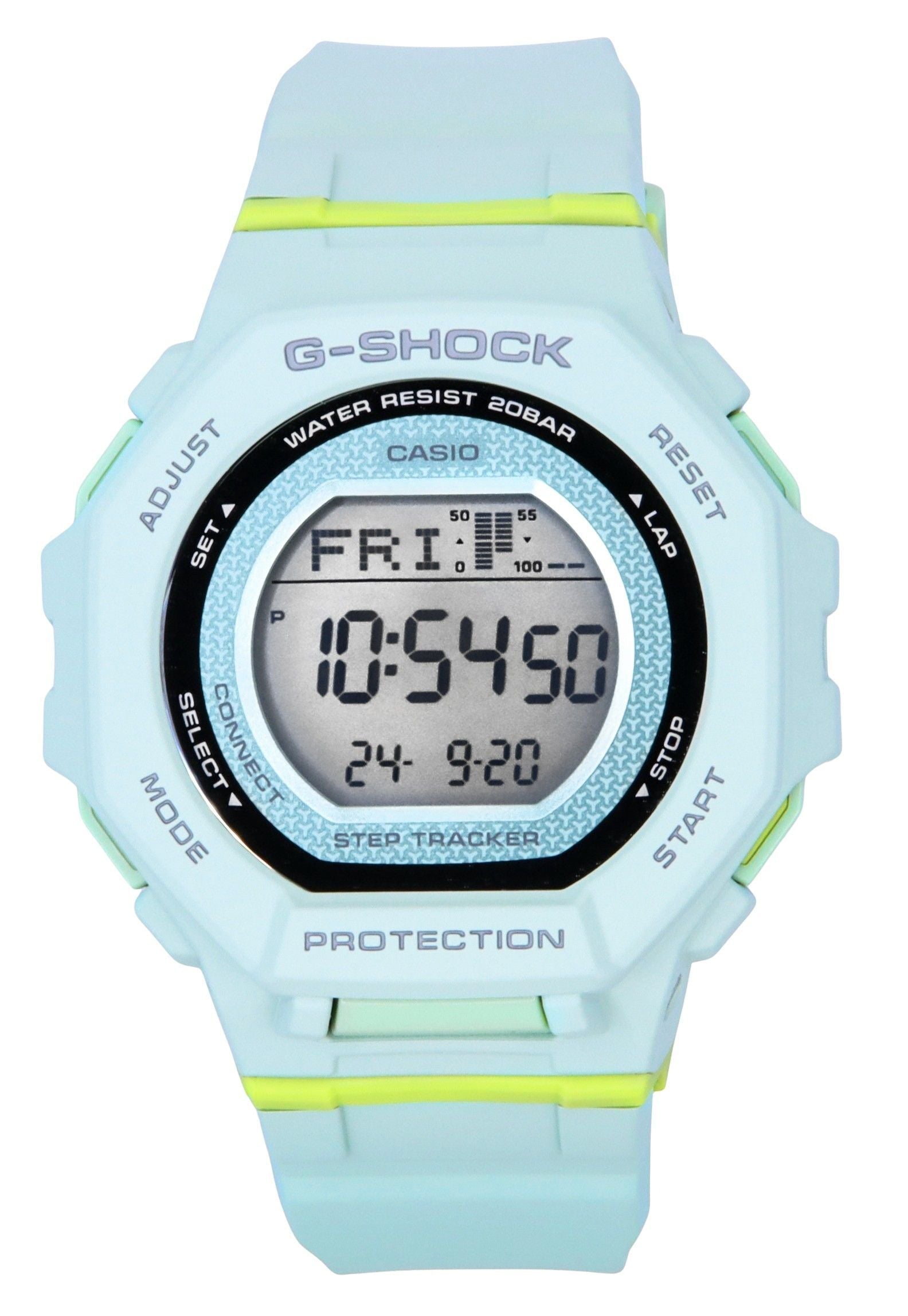 Casio G - Shock G - Squad Digital Smartphone Link Pale Green Bio - Based Resin Quartz GMD - B300 - 3 200M Women's Watch - Prestige Stones