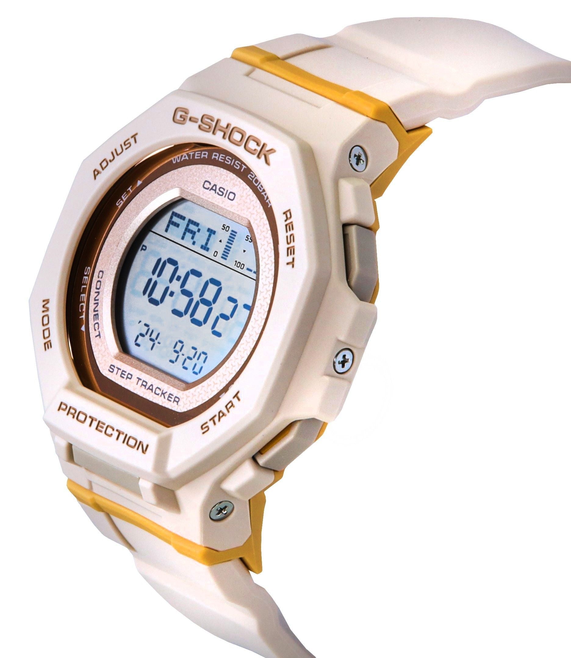 Casio G - Shock G - Squad Digital Smartphone Link Pale Pink Bio - Based Resin Quartz GMD - B300 - 4 200M Women's Watch - Prestige Stones