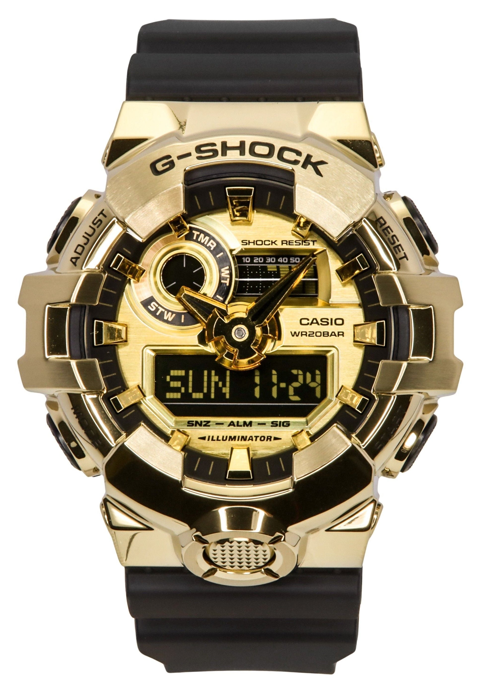 Casio G - Shock G - Steel Analog Digital Resin Strap Gold Dial Quartz GM - 700G - 9A 200M Men's Watch - Prestige Stones