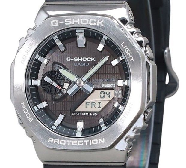 Casio G - Shock G - Steel Analog Digital Smartphone Link Bio Based Resin Strap Black Dial Tough Solar GBM - 2100 - 1A 200M Men's Watch - Prestige Stones