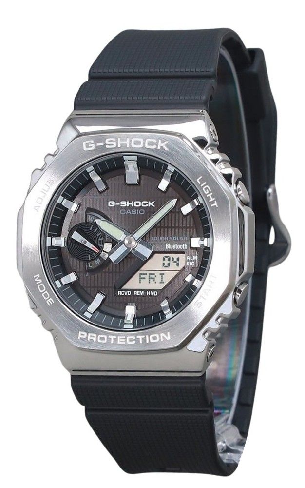 Casio G - Shock G - Steel Analog Digital Smartphone Link Bio Based Resin Strap Black Dial Tough Solar GBM - 2100 - 1A 200M Men's Watch - Prestige Stones
