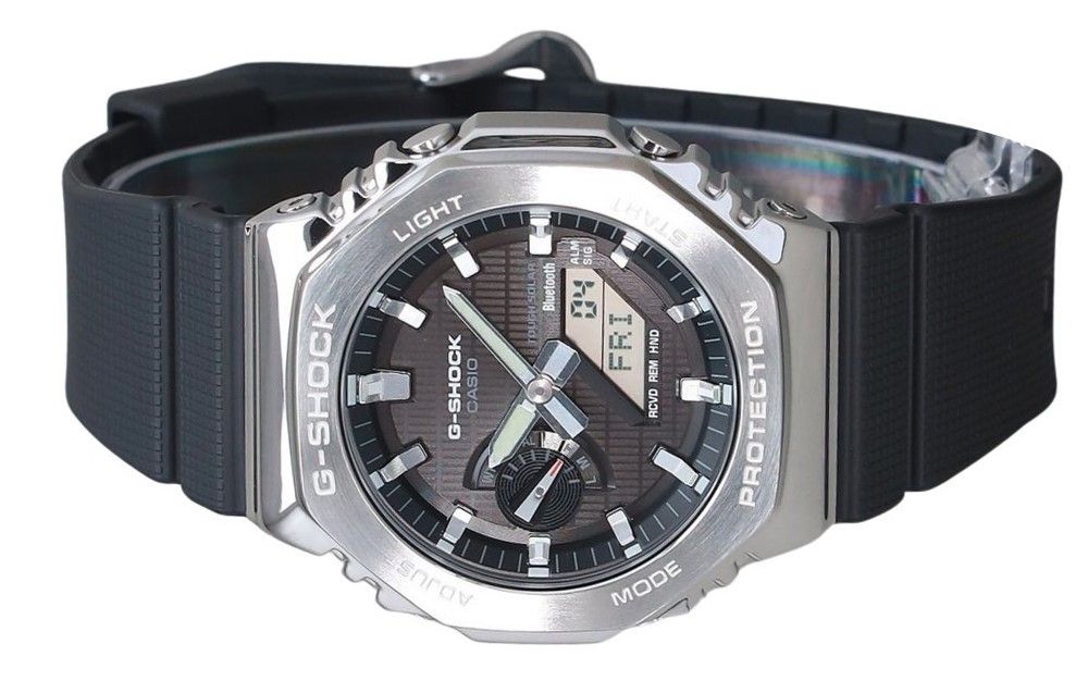 Casio G - Shock G - Steel Analog Digital Smartphone Link Bio Based Resin Strap Black Dial Tough Solar GBM - 2100 - 1A 200M Men's Watch - Prestige Stones