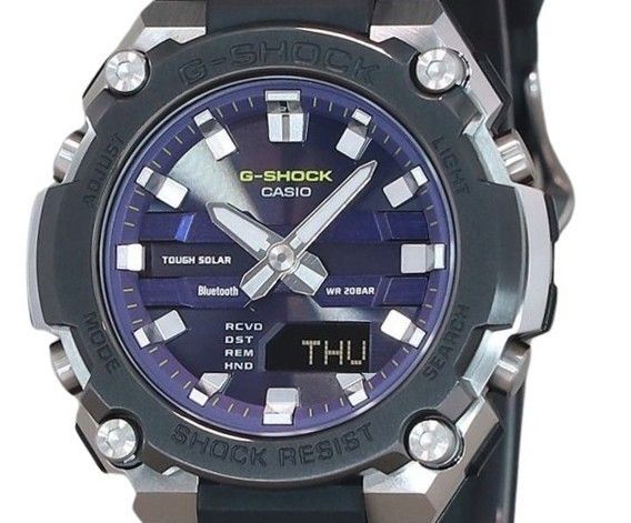 Casio G - Shock G - Steel Analog Digital Smartphone Link Bluetooth Blue Dial Solar GST - B600A - 1A6 200M Men's Watch - Prestige Stones