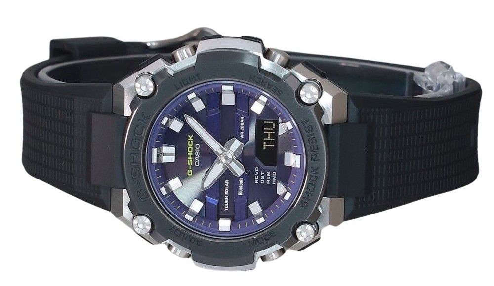 Casio G - Shock G - Steel Analog Digital Smartphone Link Bluetooth Blue Dial Solar GST - B600A - 1A6 200M Men's Watch - Prestige Stones