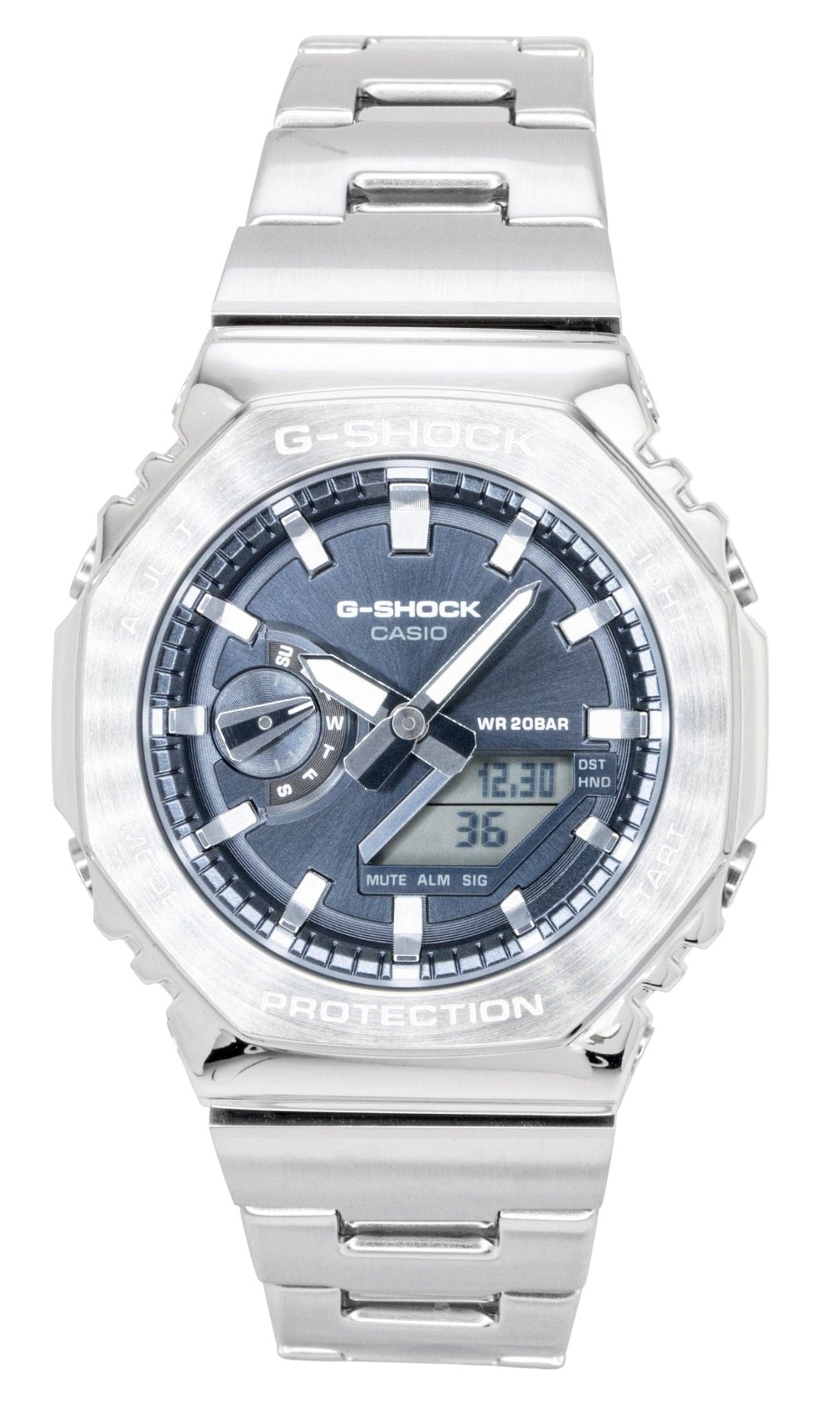 Casio G - Shock G - Steel Analog Digital Stainless Steel Grey Dial Quartz GM - 2110D - 8A 200M Men's Watch - Prestige Stones