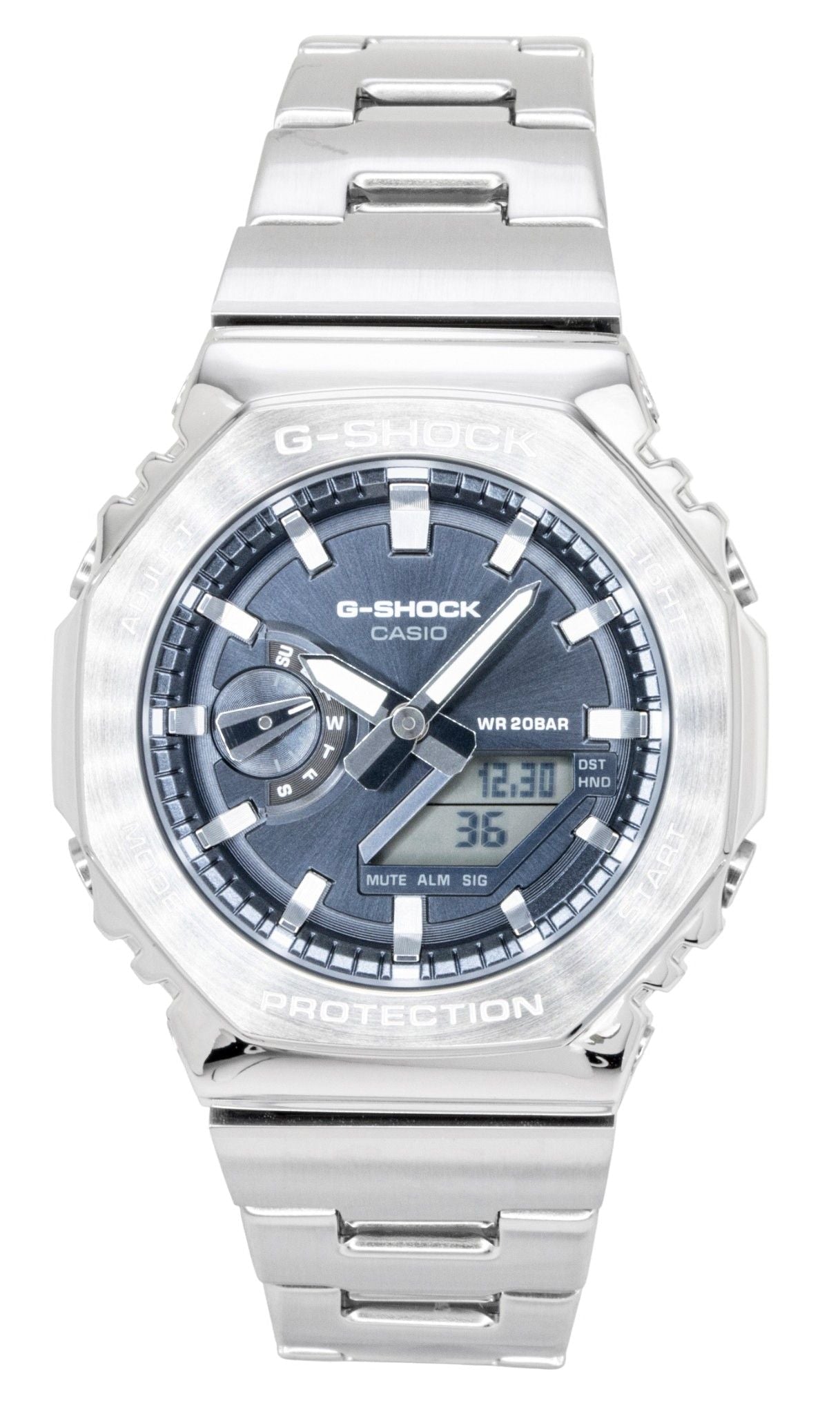 Casio G - Shock G - Steel Analog Digital Stainless Steel Grey Dial Quartz GM - 2110D - 8A 200M Men's Watch - Prestige Stones