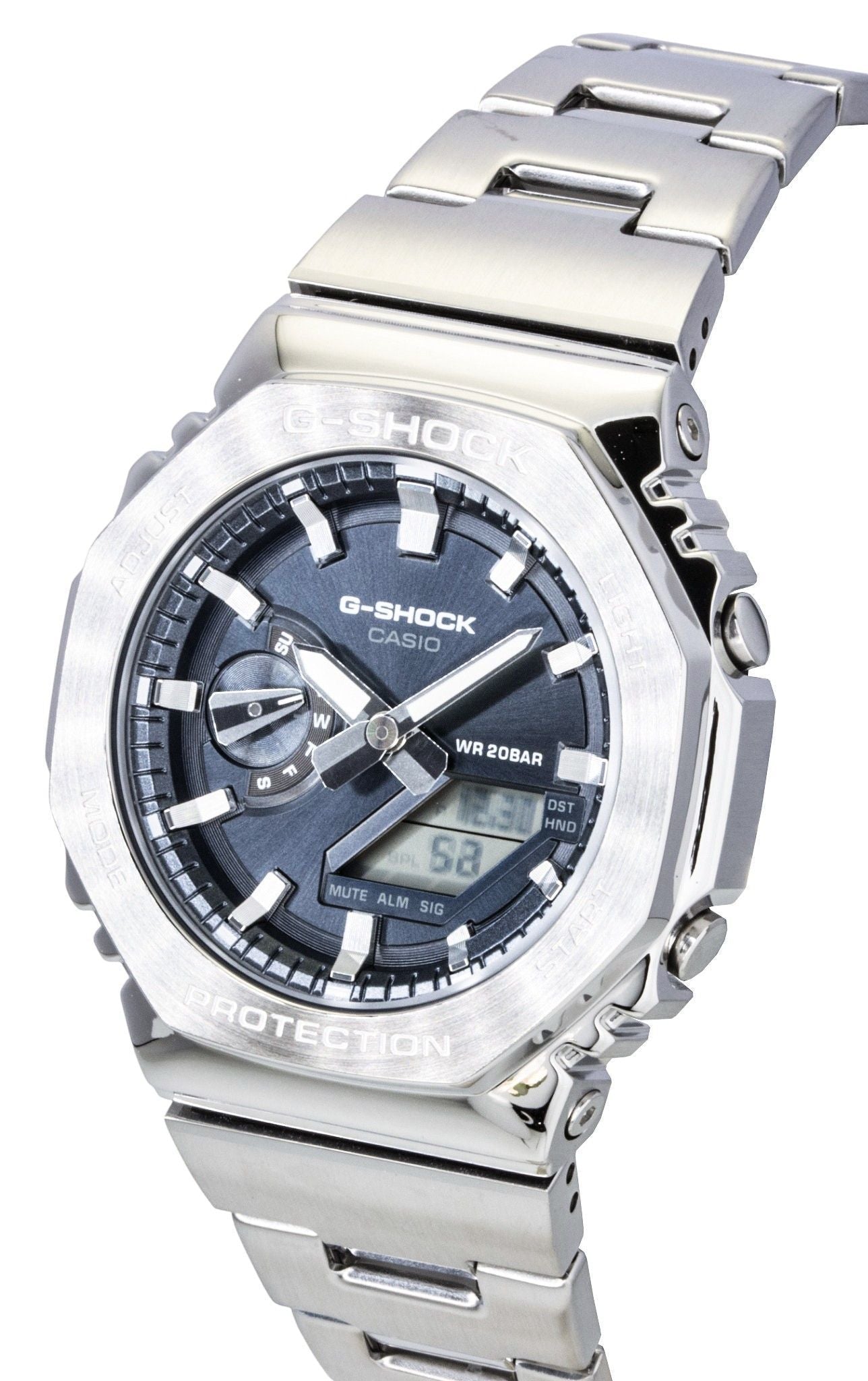 Casio G - Shock G - Steel Analog Digital Stainless Steel Grey Dial Quartz GM - 2110D - 8A 200M Men's Watch - Prestige Stones
