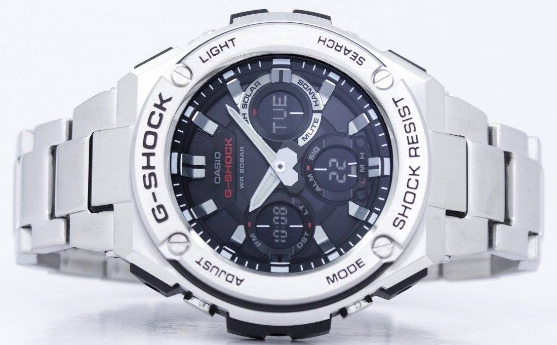 Casio G - Shock G - STEEL Analog - Digital World Time GST - S110D - 1A GSTS110D - 1A Men's Watch - Prestige Stones