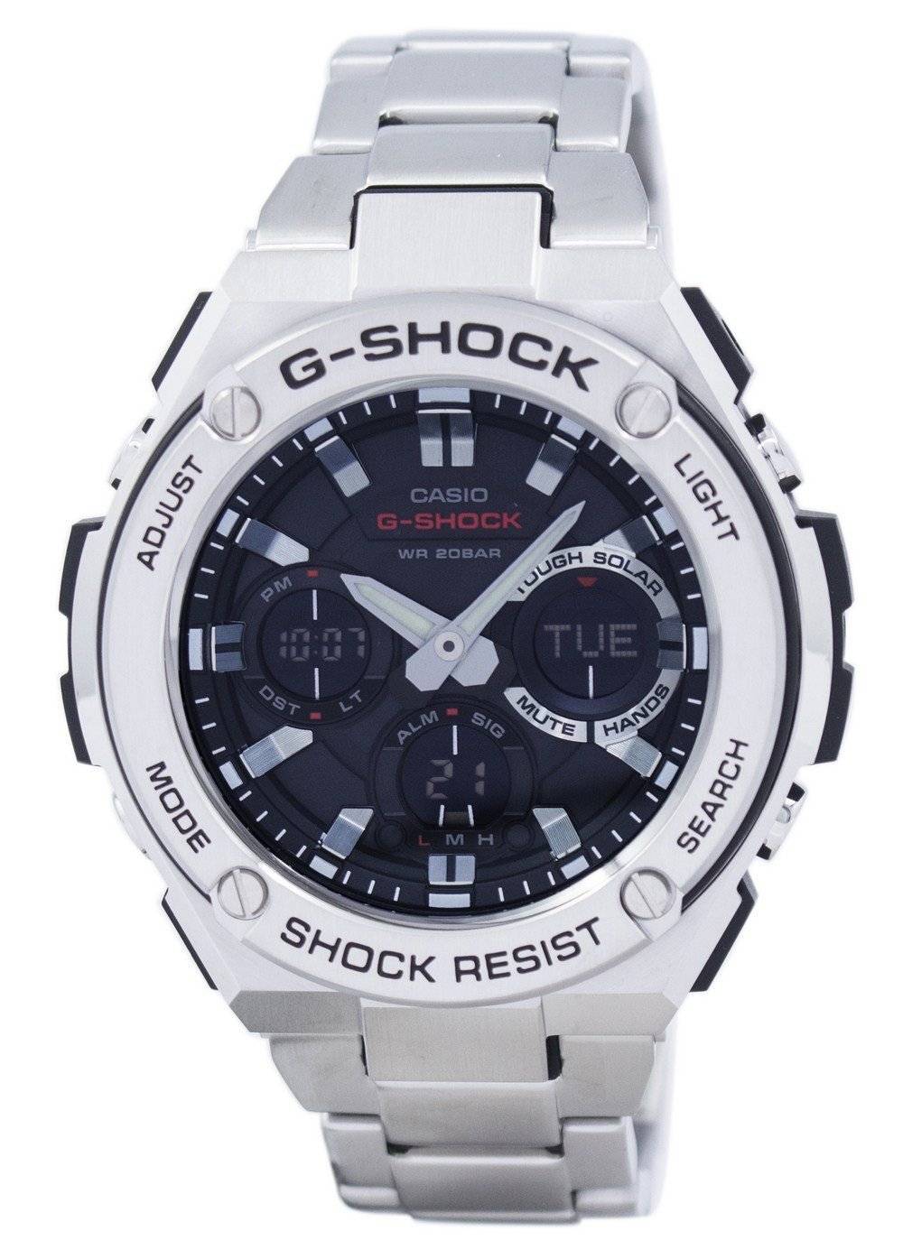 Casio G - Shock G - STEEL Analog - Digital World Time GST - S110D - 1A GSTS110D - 1A Men's Watch - Prestige Stones