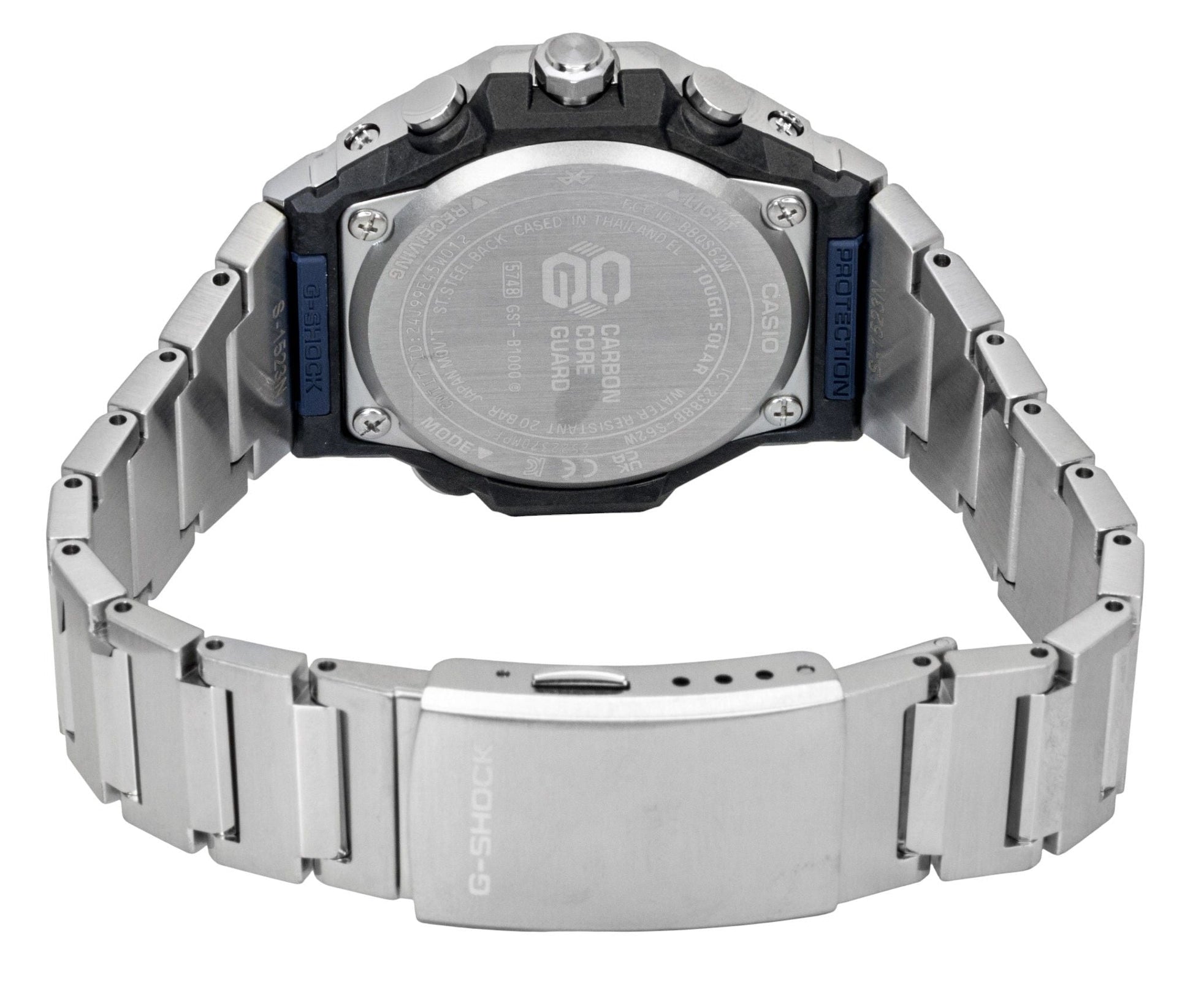 Casio G - Shock G - Steel Analog Smartphone Link Stainless Steel Blue Dial Solar GST - B1000D - 2A 200M Men's Watch - Prestige Stones