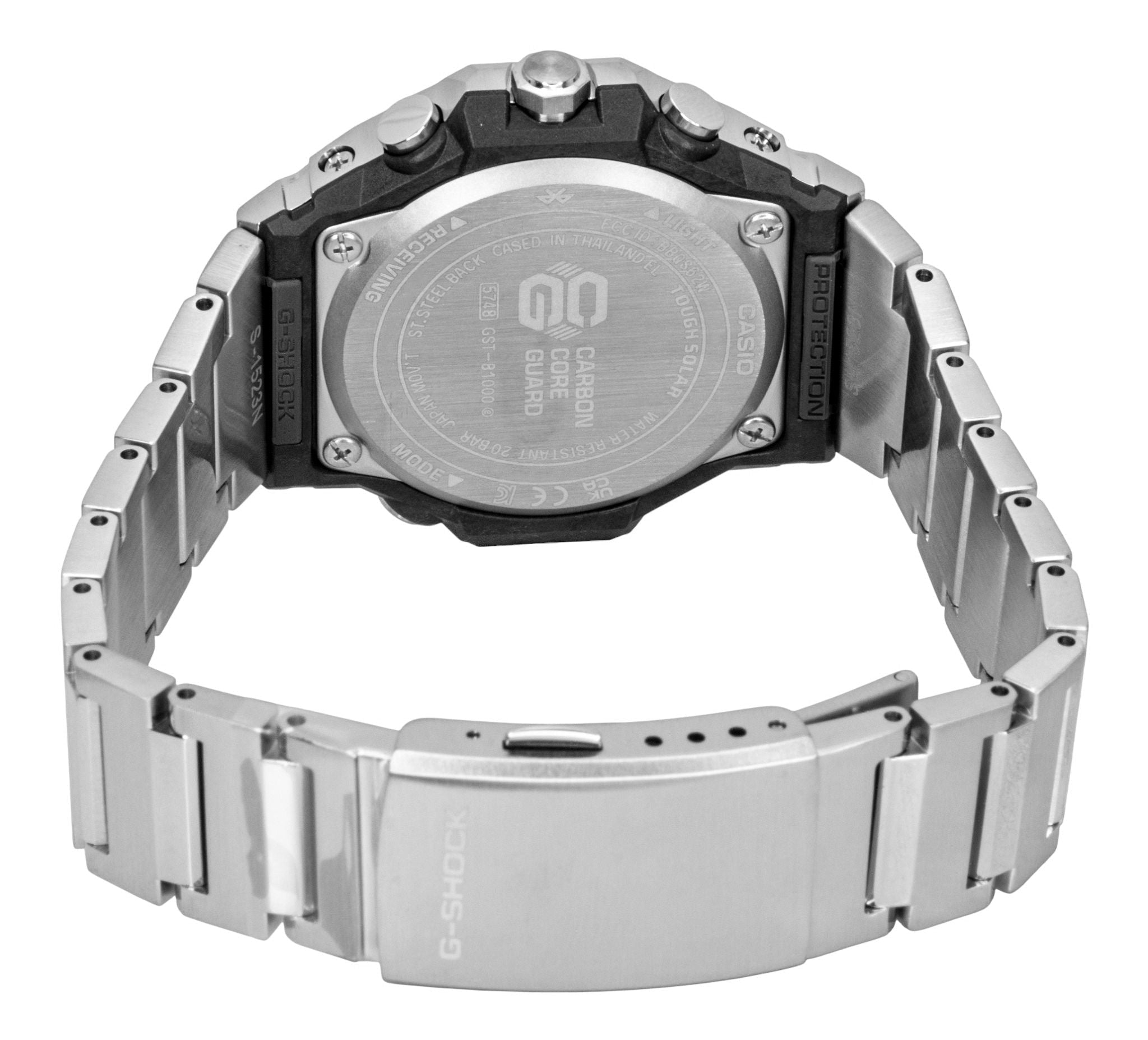 Casio G - Shock G - Steel Analog Smartphone Link Stainless Steel Green Dial Solar GST - B1000D - 3A 200M Men's Watch - Prestige Stones