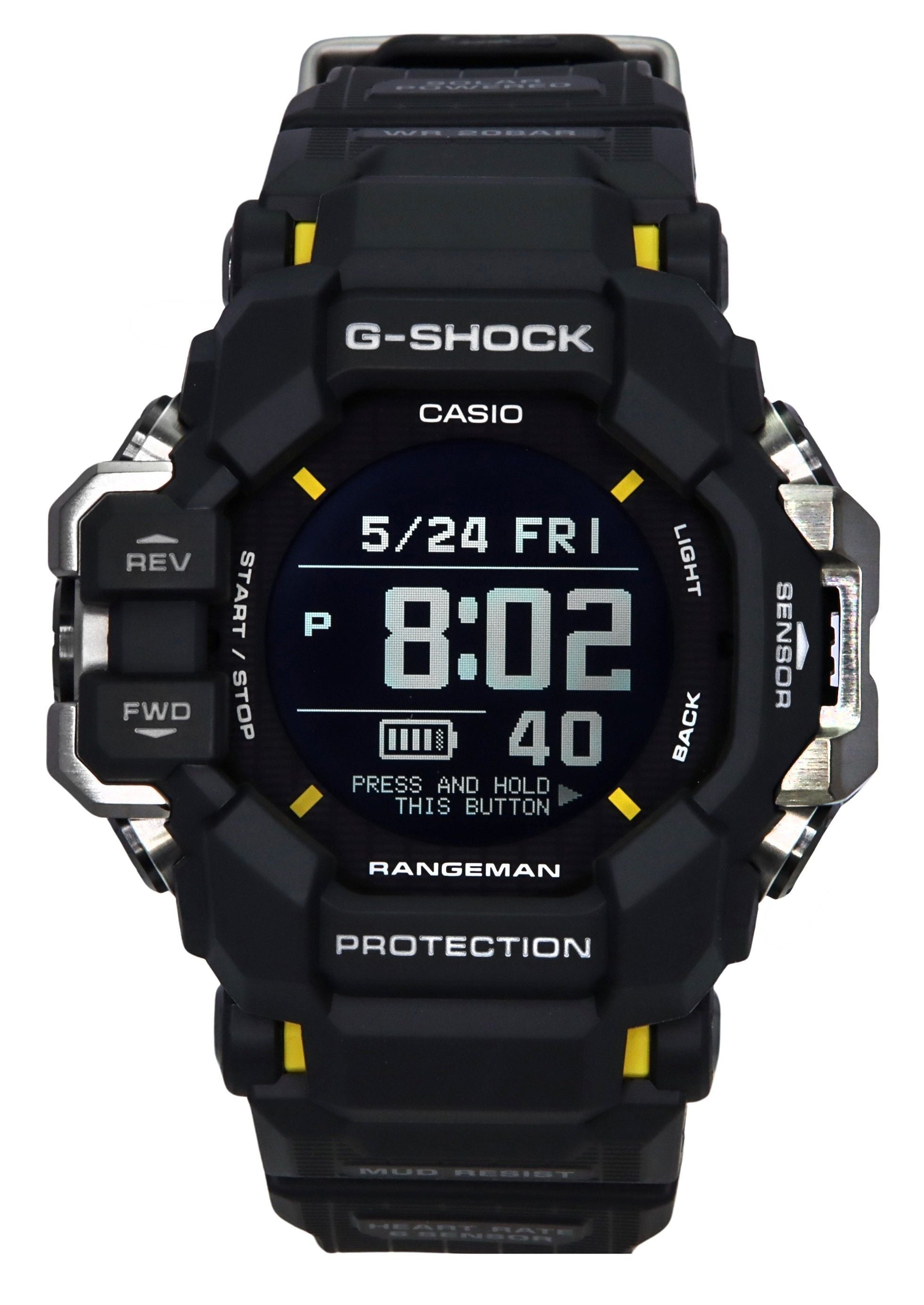 Casio G - Shock Master Of G - Land Rangeman Digital Bio - Based Resin Strap Solar GPR - H1000 - 1 200M Men's Watch - Prestige Stones