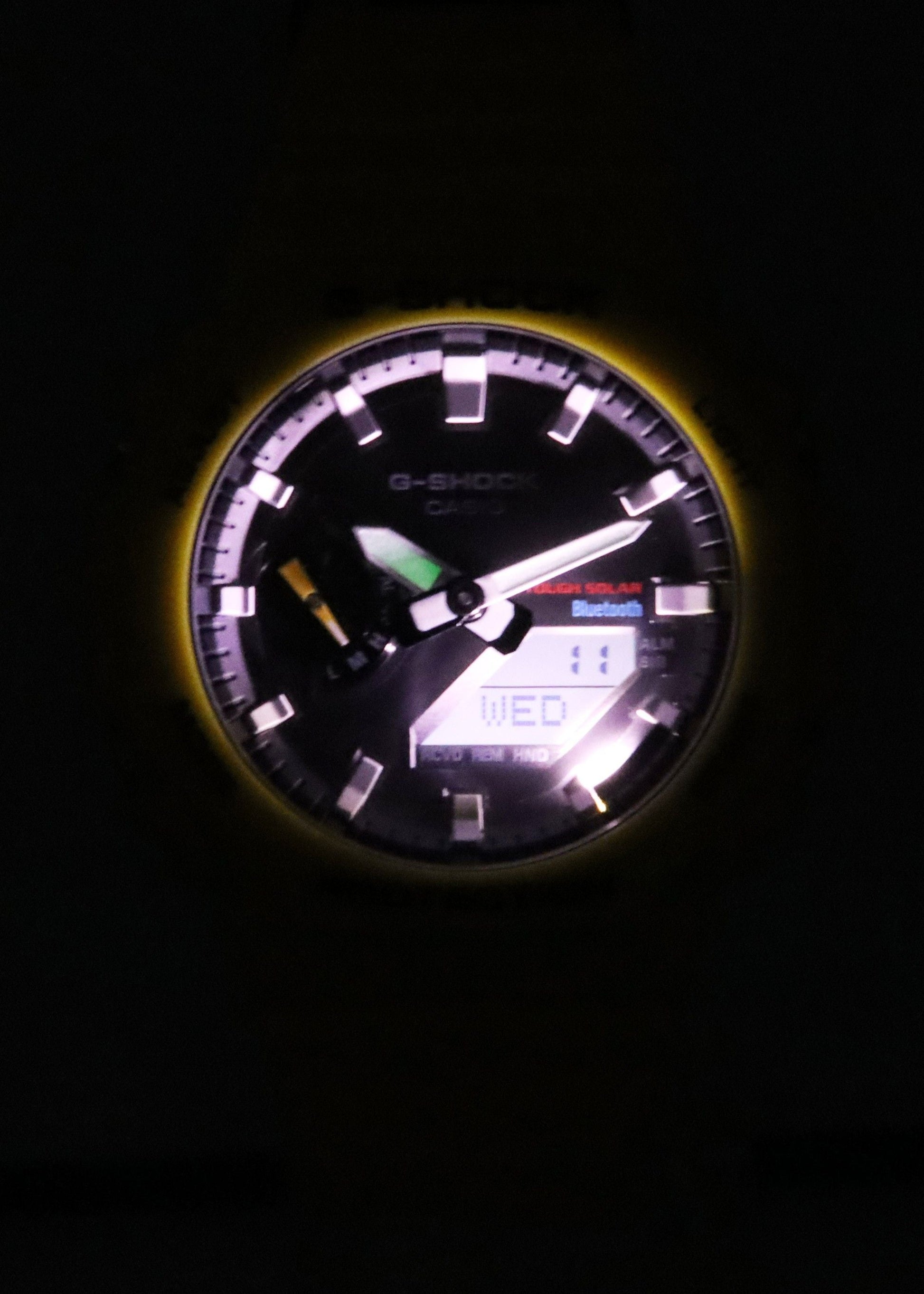Casio G - Shock Mobile Link Analog Digital Yellow Resin Strap Black Dial Solar GA - B2100C - 9A 200M Men's Watch - Prestige Stones