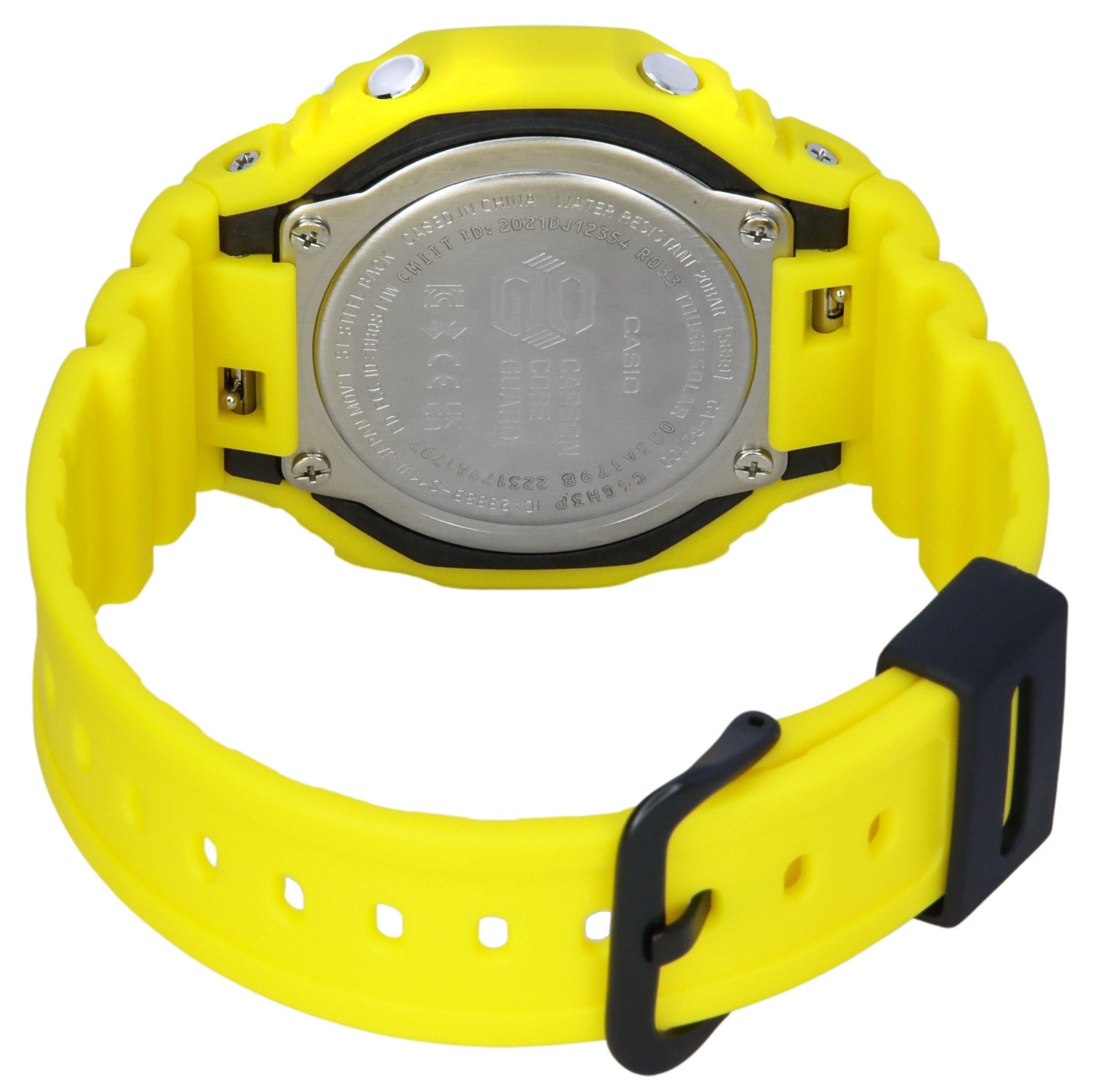 Casio G - Shock Mobile Link Analog Digital Yellow Resin Strap Black Dial Solar GA - B2100C - 9A 200M Men's Watch - Prestige Stones