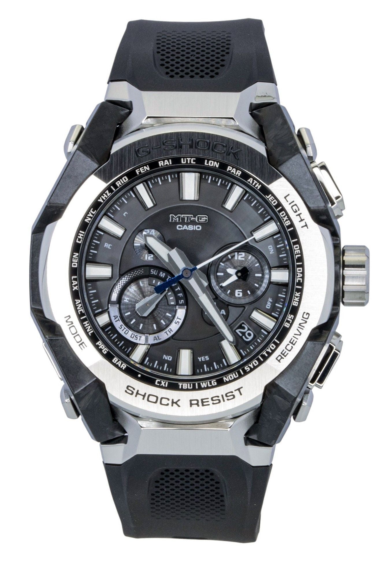 Casio G - Shock MT - G Resin Strap Smartphone Link Analog Black Dial Solar MTG - B4000 - 1A 200M Men's Watch - Prestige Stones