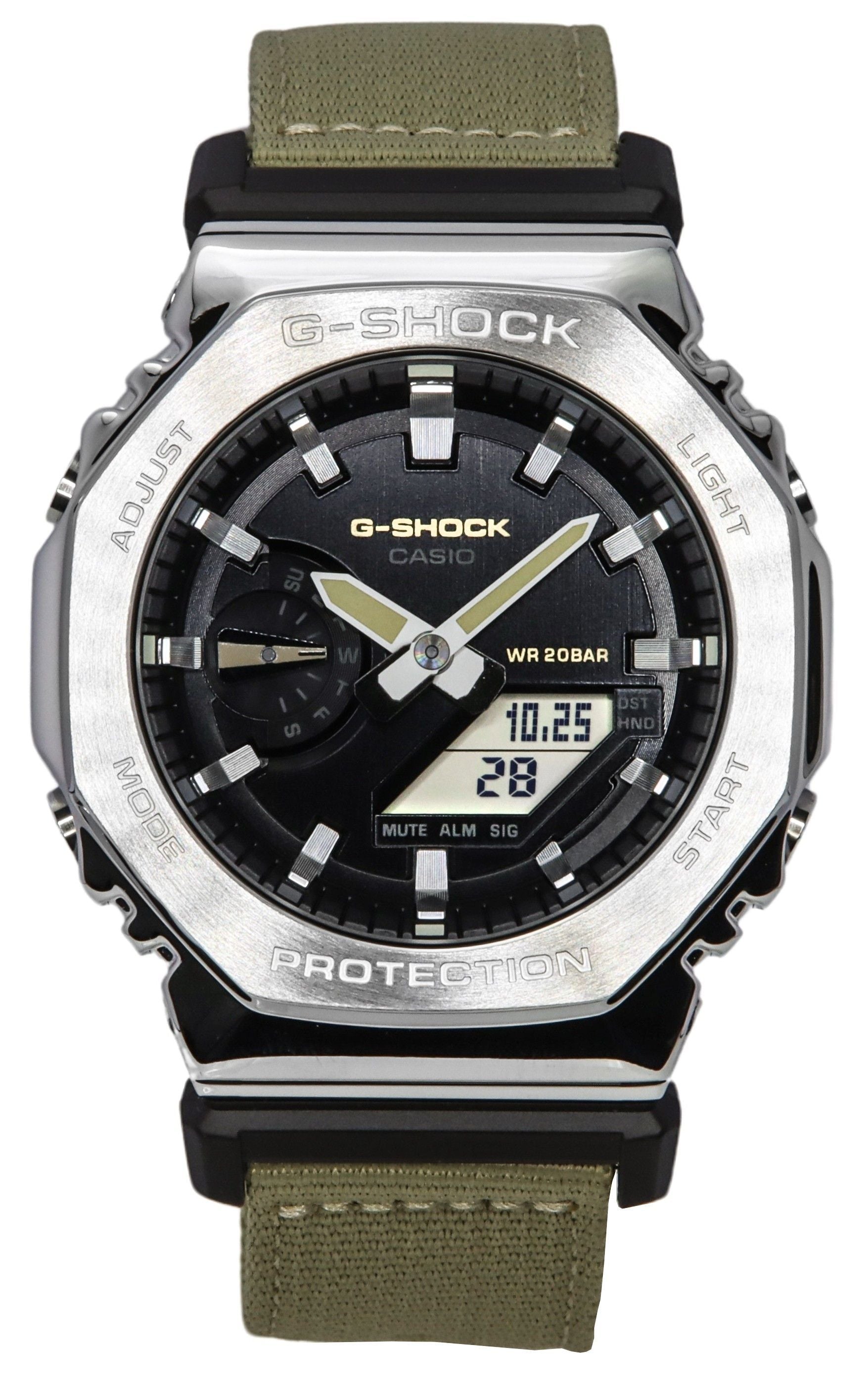 Casio G - Shock Utility Metal Collection Analog Digital Cloth Strap Black Dial Quartz GM - 2100C - 5A 200M Men's Watch - Prestige Stones
