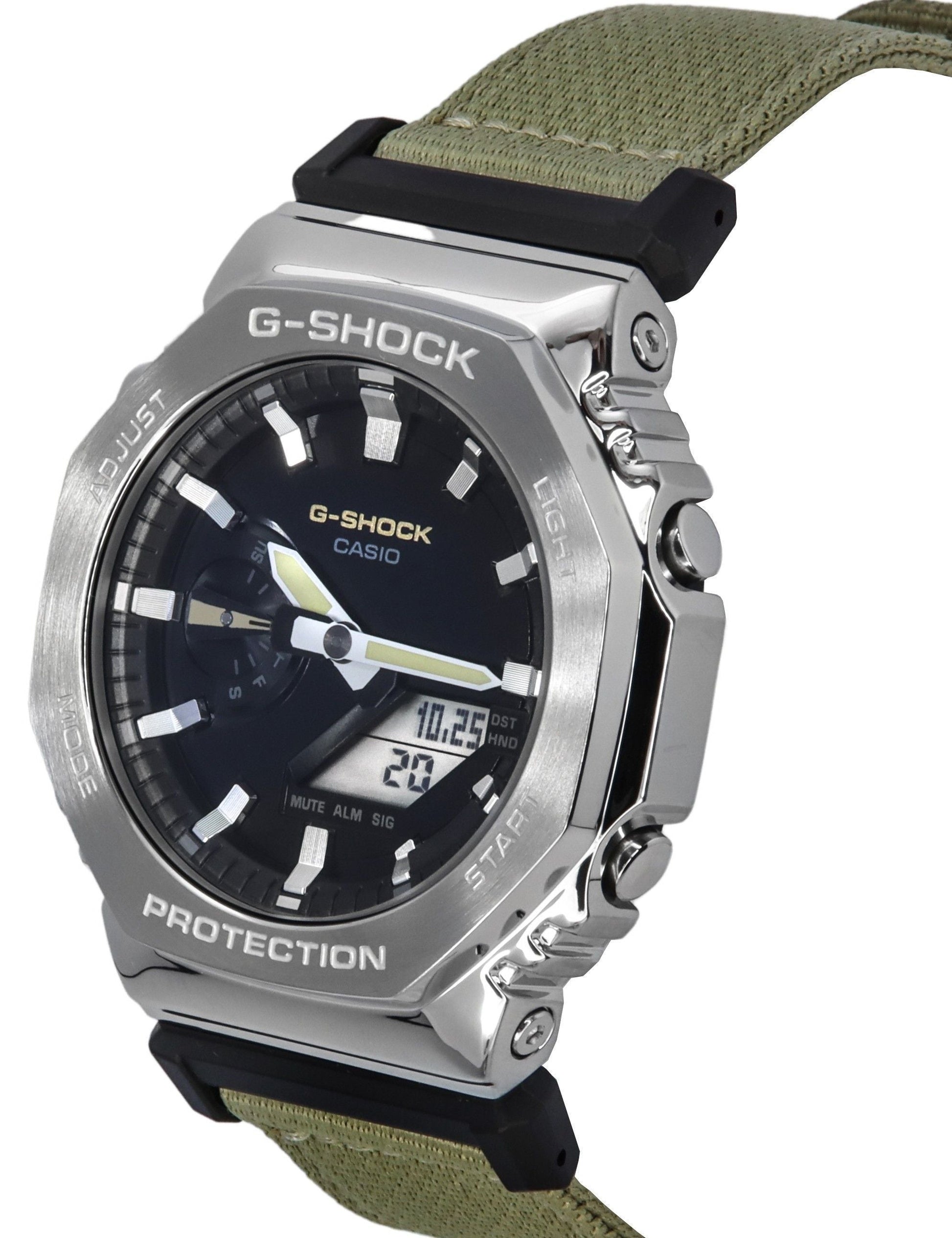 Casio G - Shock Utility Metal Collection Analog Digital Cloth Strap Black Dial Quartz GM - 2100C - 5A 200M Men's Watch - Prestige Stones