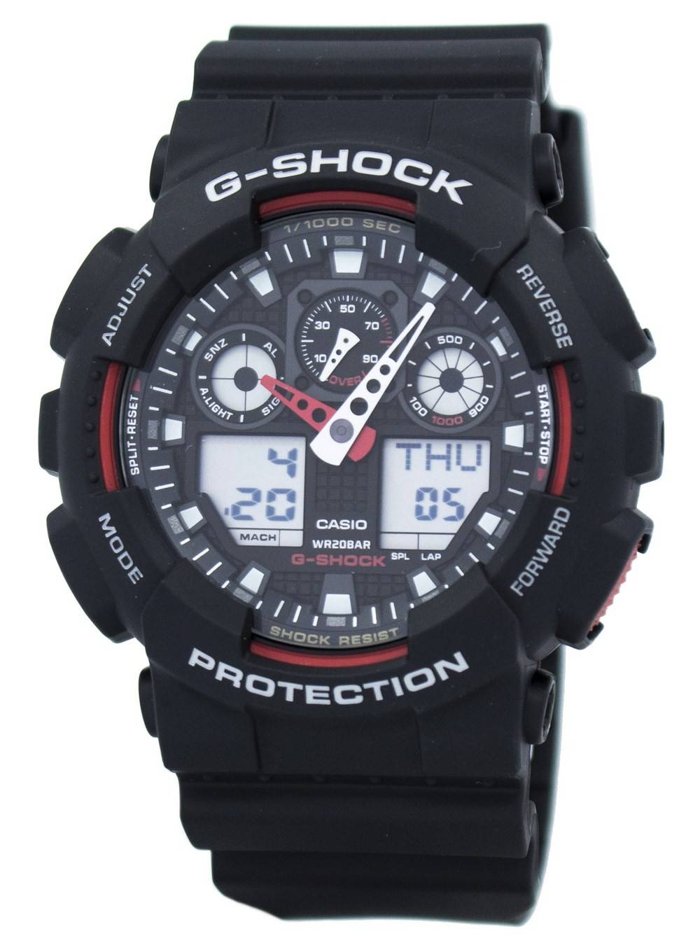 Casio G - Shock Velocity Indicator Alarm GA - 100 - 1A4 Men's Watch - Prestige Stones