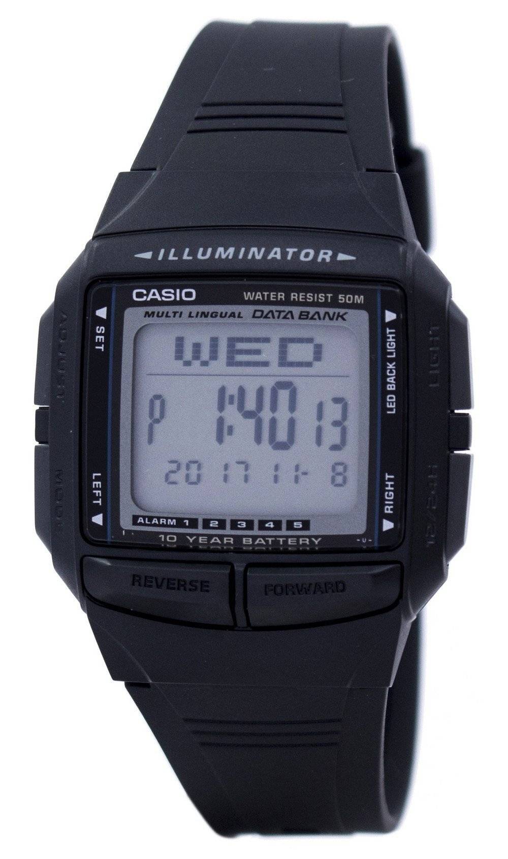Casio Illuminator Multi - lingual Databank Dual Time Digital DB - 36 - 1AV DB36 - 1AV Men's Watch - Prestige Stones