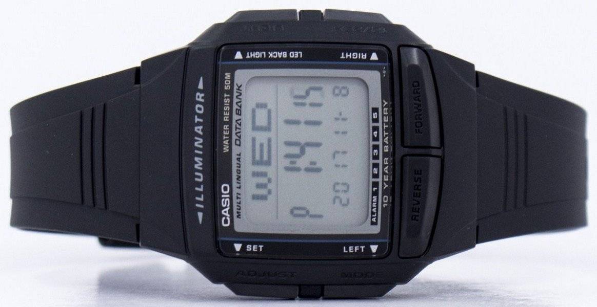 Casio Illuminator Multi - lingual Databank Dual Time Digital DB - 36 - 1AV DB36 - 1AV Men's Watch - Prestige Stones