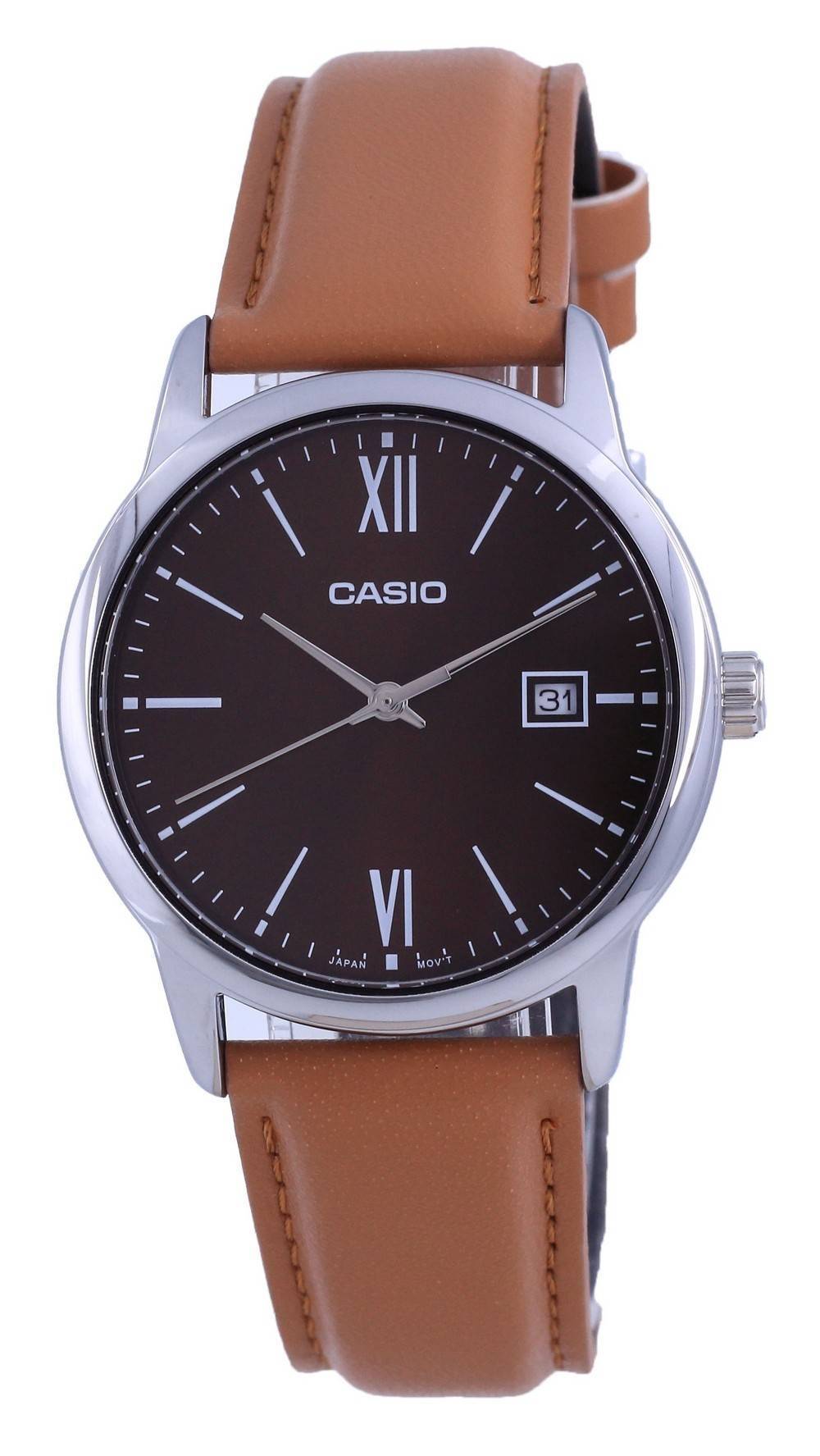 Casio Maroon Dial Stainless Steel Analog Quartz MTP - V002L - 5B3 MTPV002L - 5 Men's Watch - Prestige Stones
