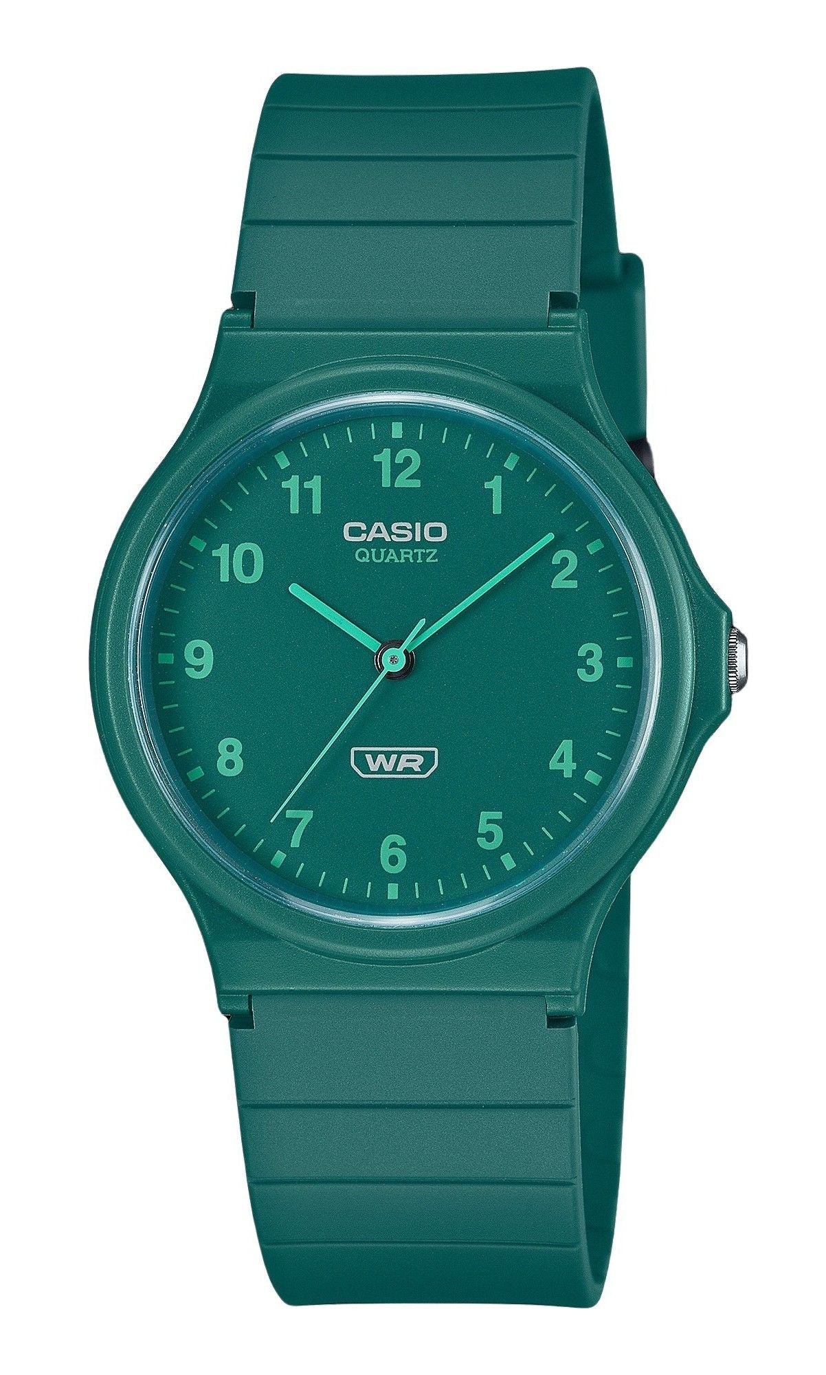 Casio POP Analog Bio Based Resin Strap Green Dial Quartz MQ - 24B - 3B Unisex Watch - Prestige Stones