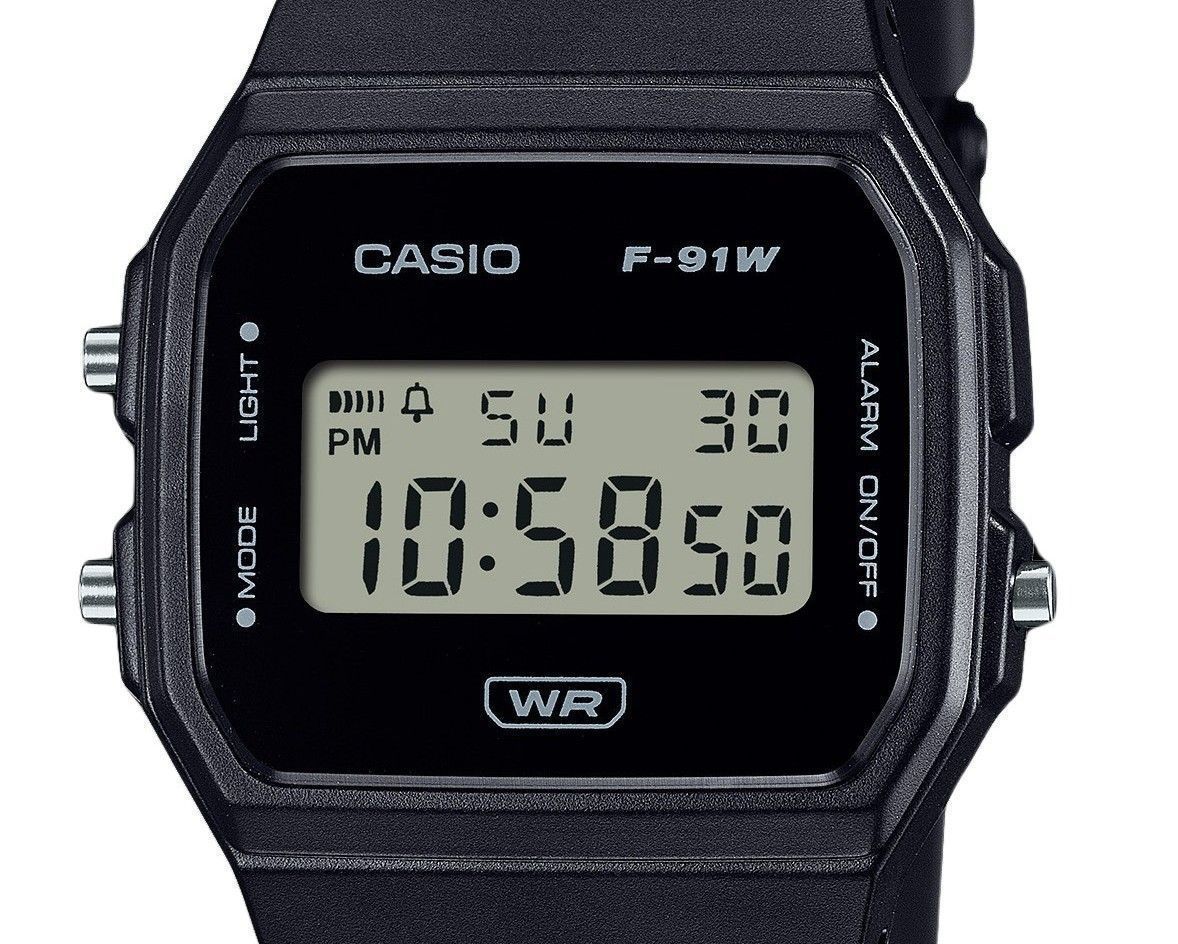 Casio POP Digital Black Bio Based Resin Strap Quartz F - 91WB - 1A Unisex Watch - Prestige Stones