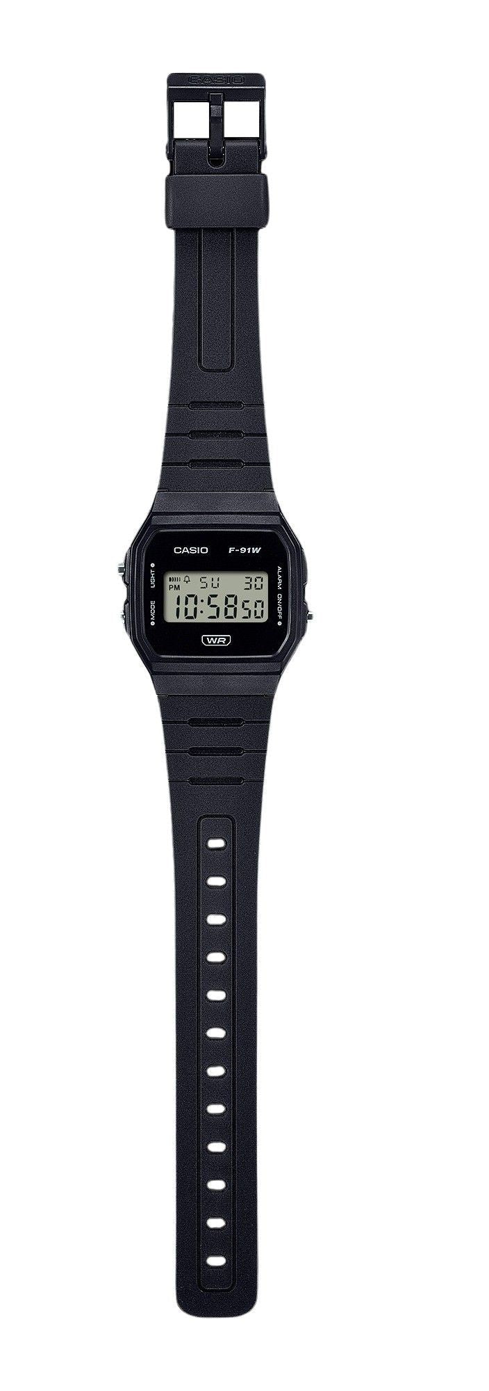 Casio POP Digital Black Bio Based Resin Strap Quartz F - 91WB - 1A Unisex Watch - Prestige Stones