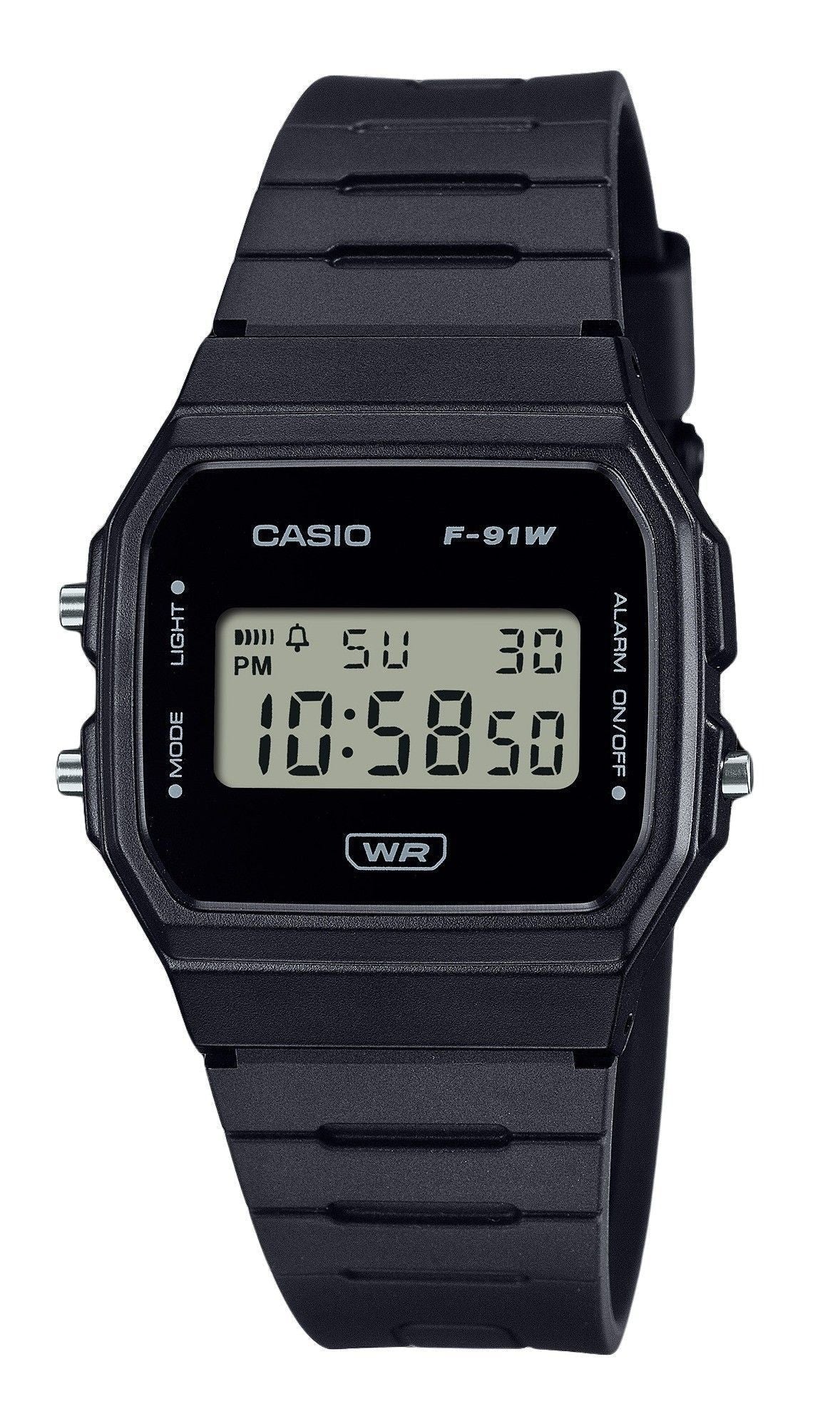 Casio POP Digital Black Bio Based Resin Strap Quartz F - 91WB - 1A Unisex Watch - Prestige Stones