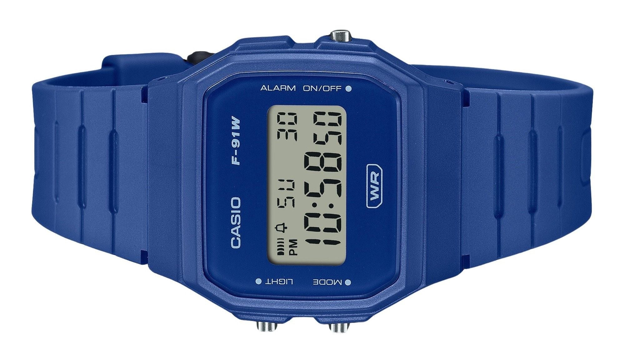 Casio POP Digital Blue Bio Based Resin Strap Quartz F - 91WB - 2A1 Unisex Watch - Prestige Stones