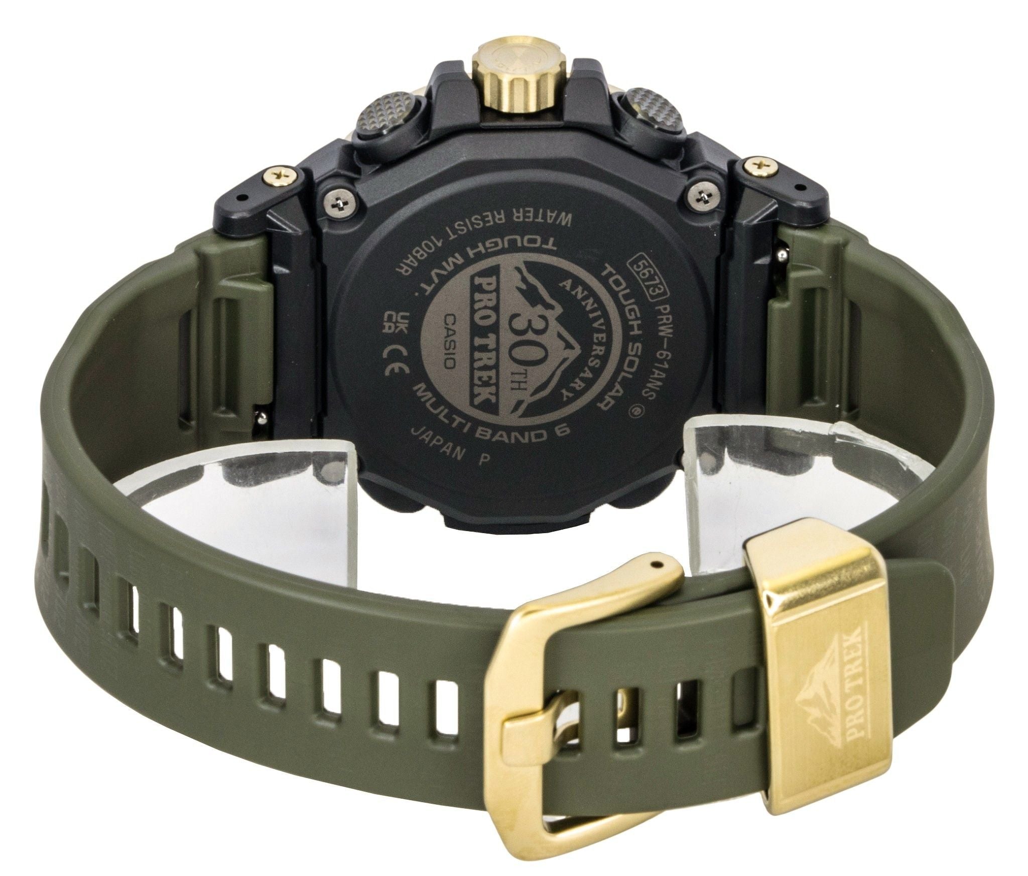 Casio Pro Trek Analog Digital 30th Anniversary Bio - Based Resin Strap Green Dial Solar PRW - 61ANS - 3 100M Men's Watch - Prestige Stones