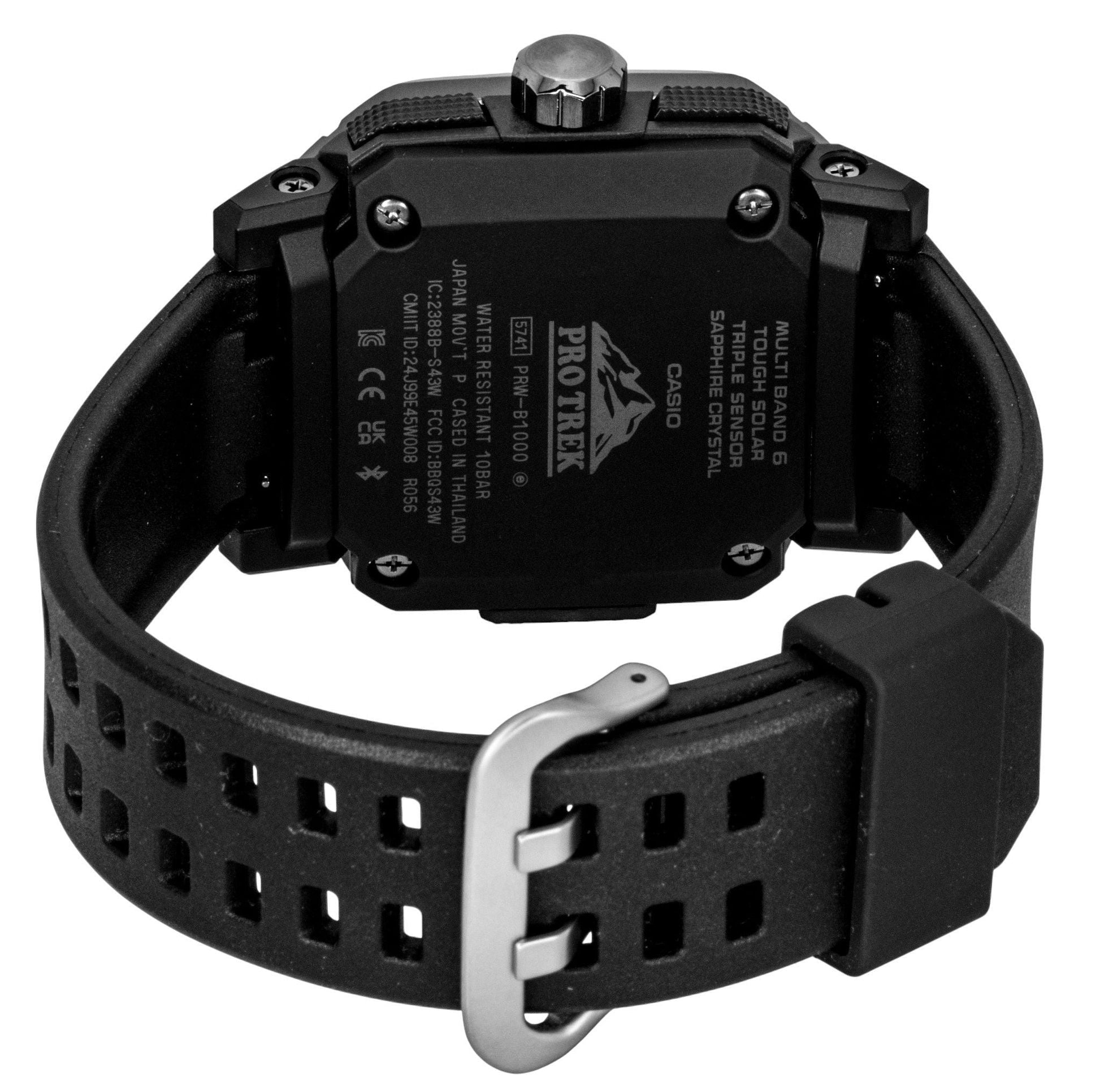 Casio Pro Trek Analog Digital Smartphone Link Black Rubber Strap Black Dial Solar PRW - B1000 - 1 100M Men's Watch - Prestige Stones