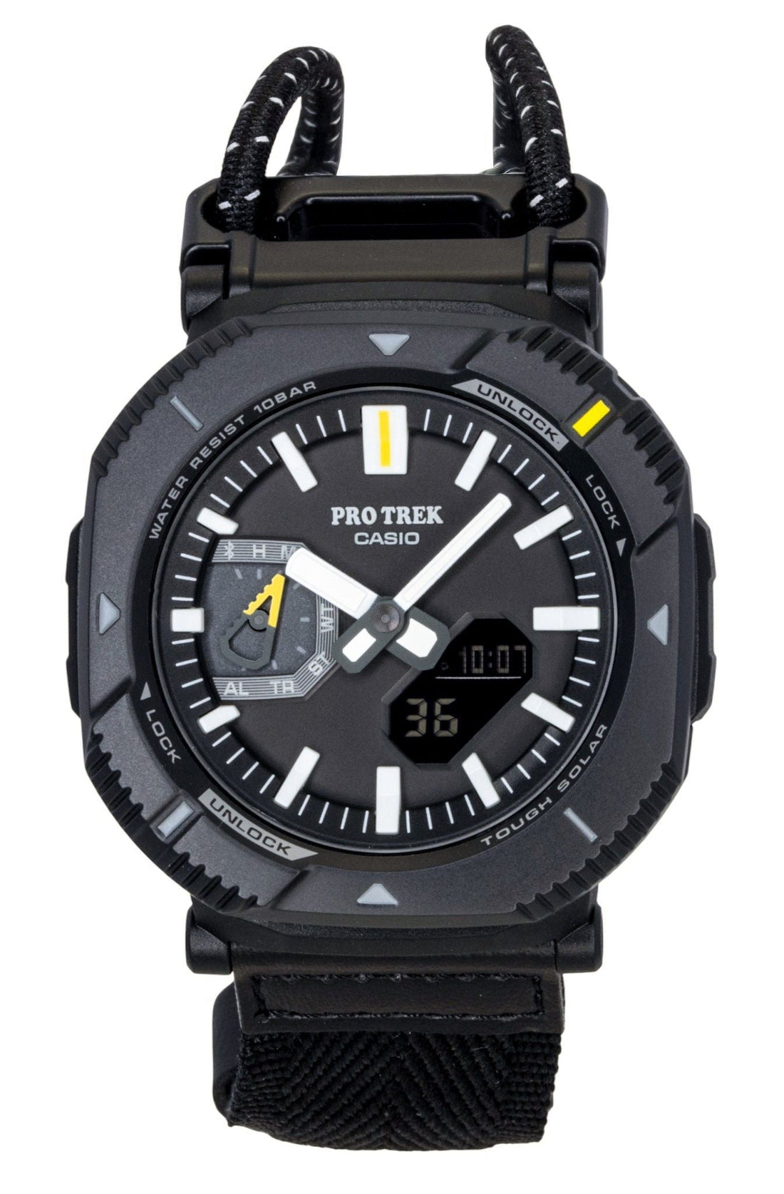 Casio Pro Trek Analog Digital Smartphone Link Fabric Strap Black Dial Solar PRJ - B001B - 1 100M Men's Watch - Prestige Stones