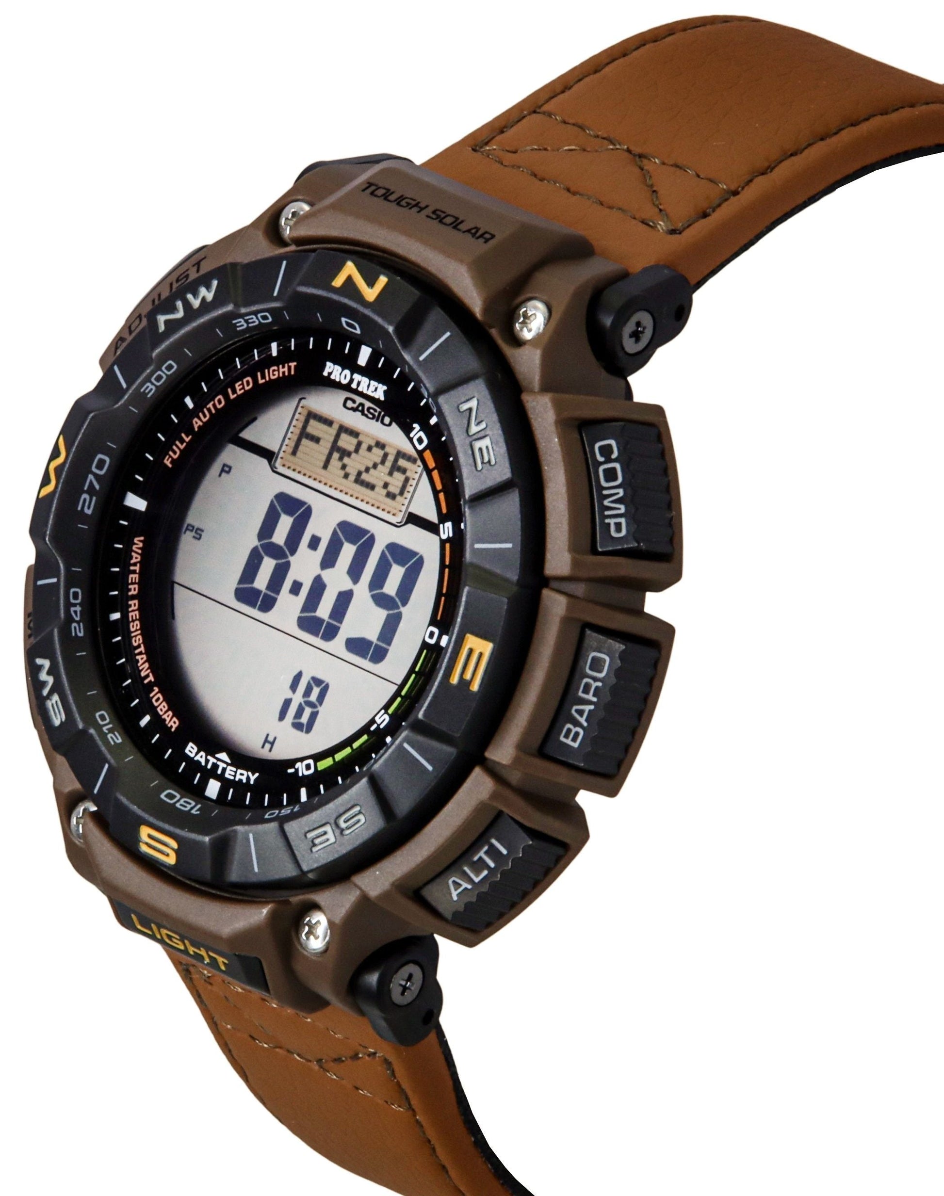 Casio Pro Trek Climber Line Digital Leather Strap Solar PRG - 340L - 5 100M Men's Watch - Prestige Stones