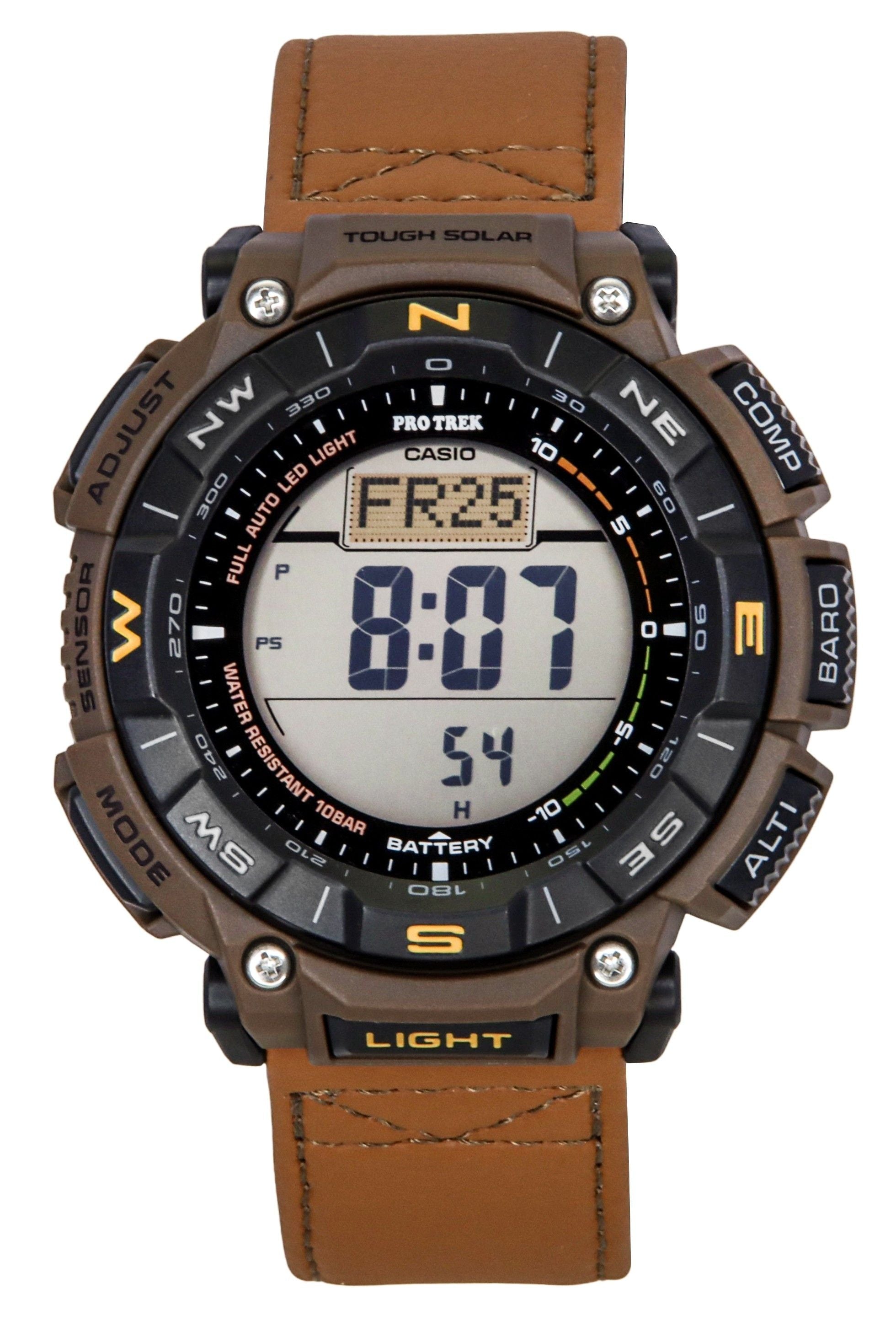 Casio Pro Trek Climber Line Digital Leather Strap Solar PRG - 340L - 5 100M Men's Watch - Prestige Stones