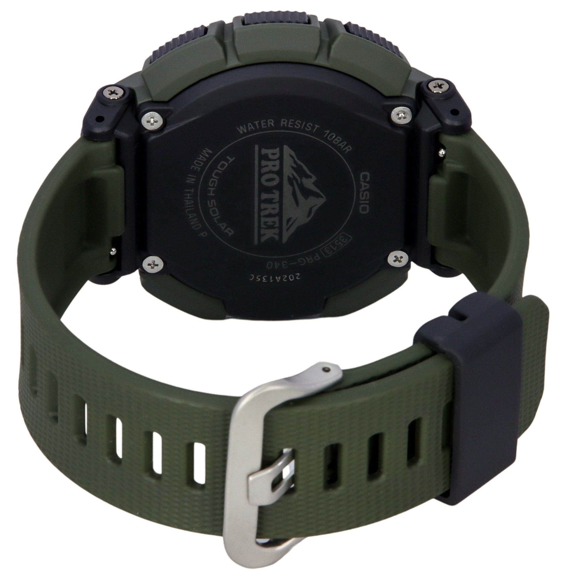 Casio Pro Trek Digital Green Bio Based Resin Strap Tough Solar PRG - 340 - 3 100M Men's Watch - Prestige Stones