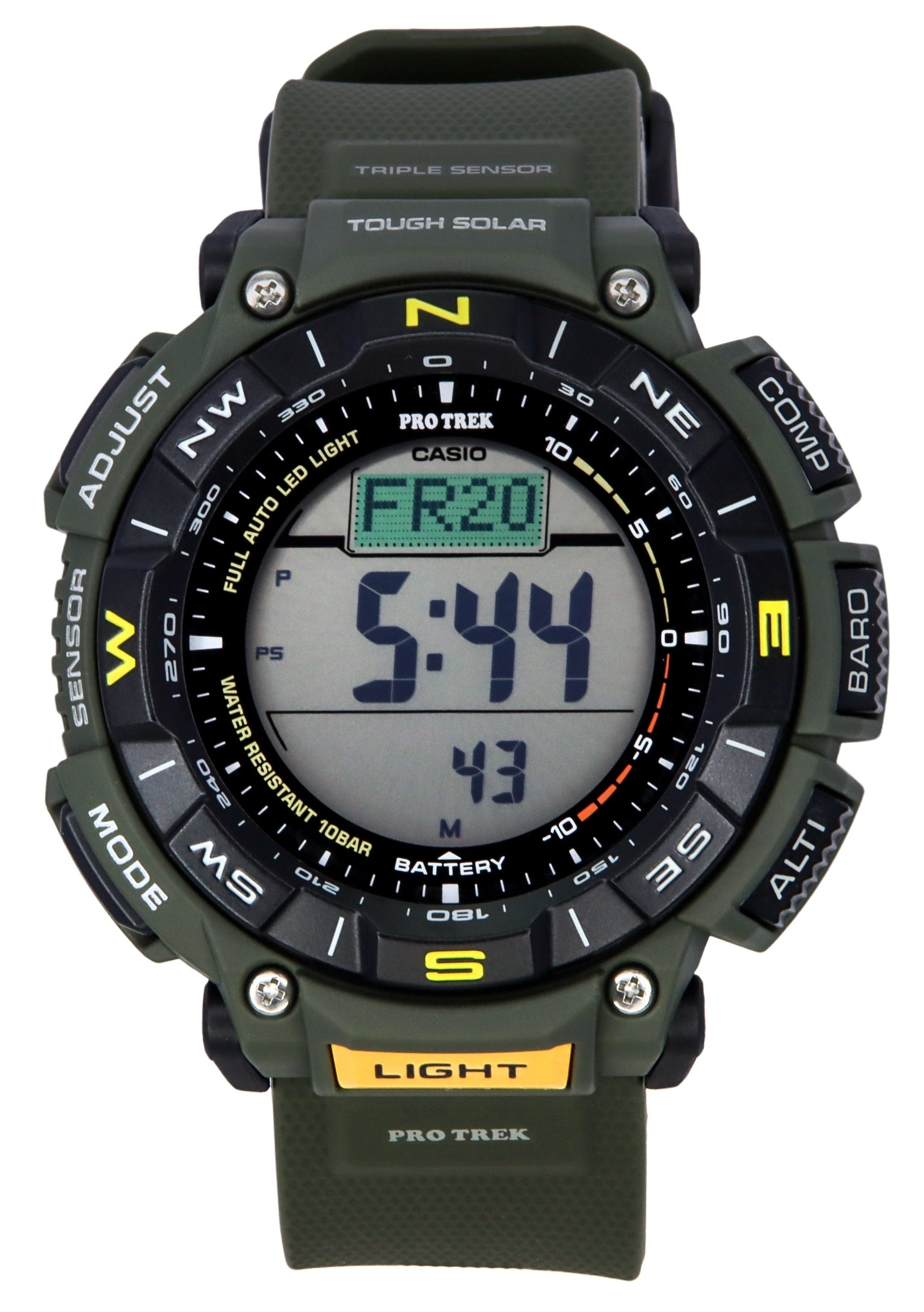 Casio Pro Trek Digital Green Bio Based Resin Strap Tough Solar PRG - 340 - 3 100M Men's Watch - Prestige Stones