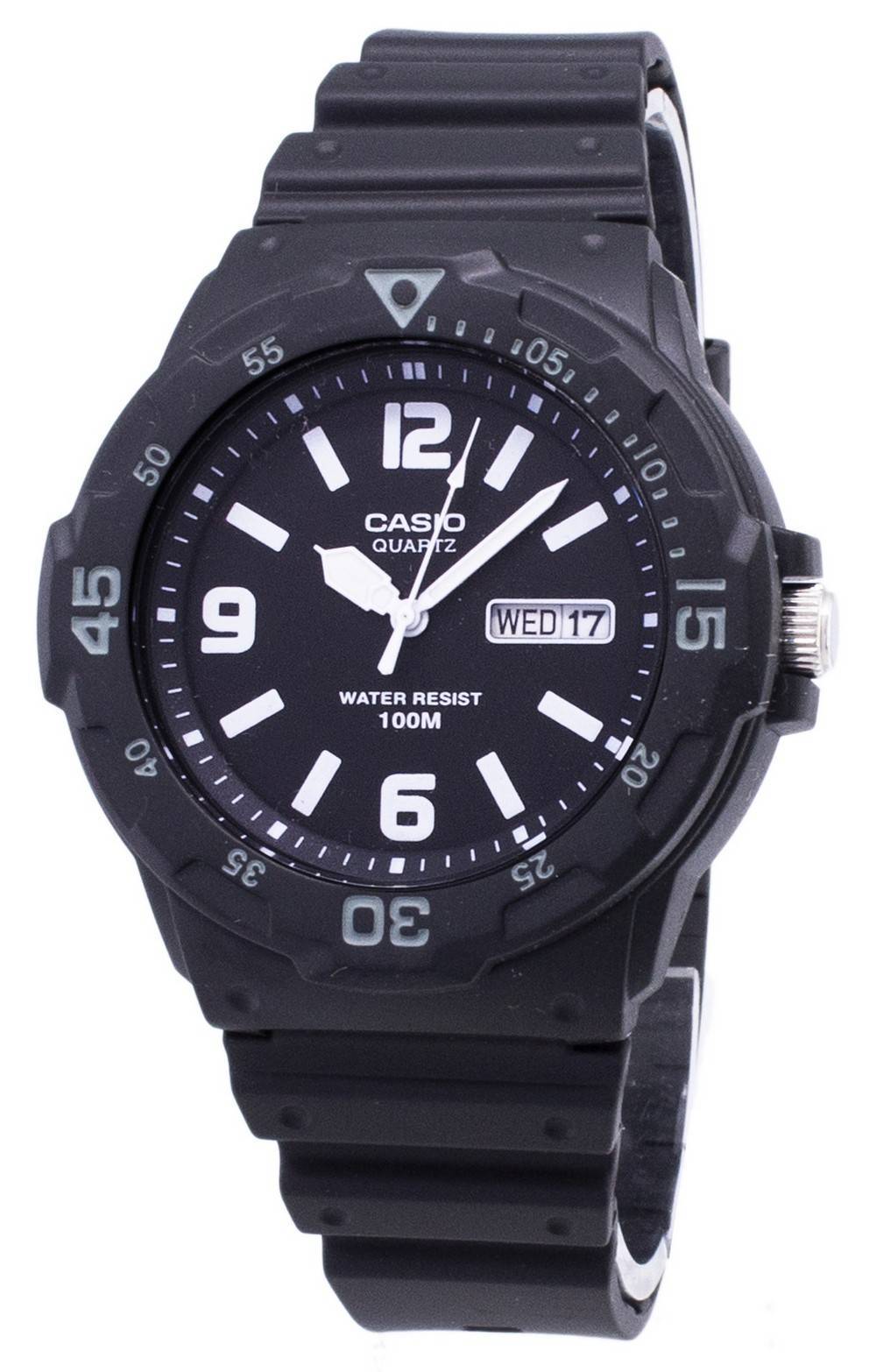 Casio Quartz Analog 100M Black Resin Strap MRW - 200H - 1B2VDF MRW200H - 1B2VDF Men's Watch - Prestige Stones