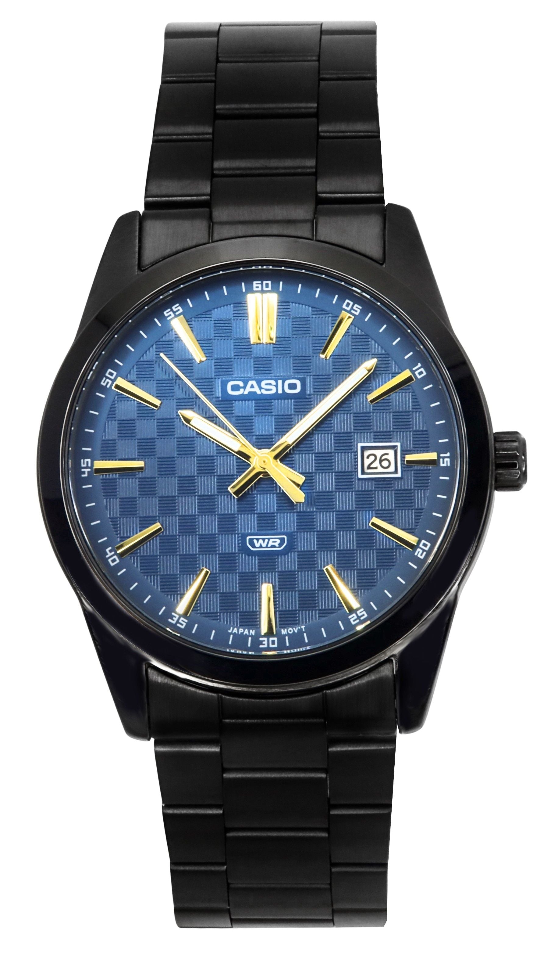 Casio Standard Analog Black Ion Plated Stainless Steel Blue Dial Quartz MTP - VD03B - 2A Men's Watch - Prestige Stones