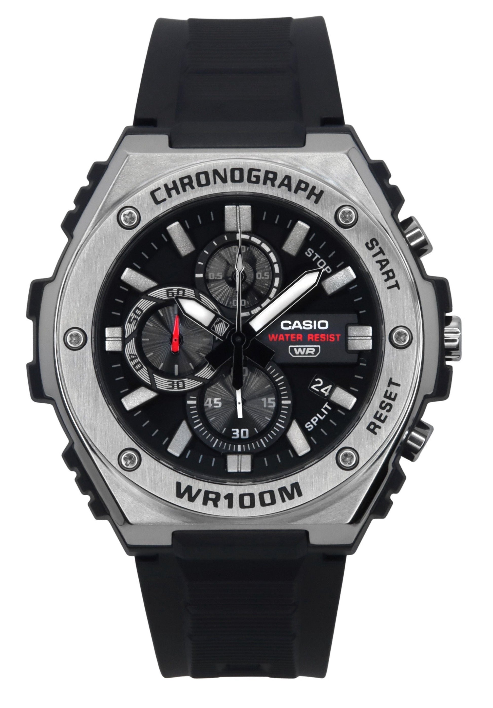 Casio Standard Analog Chronograph Resin Strap Black Dial Quartz MWA - 300H - 1AV 100M Men's Watch - Prestige Stones