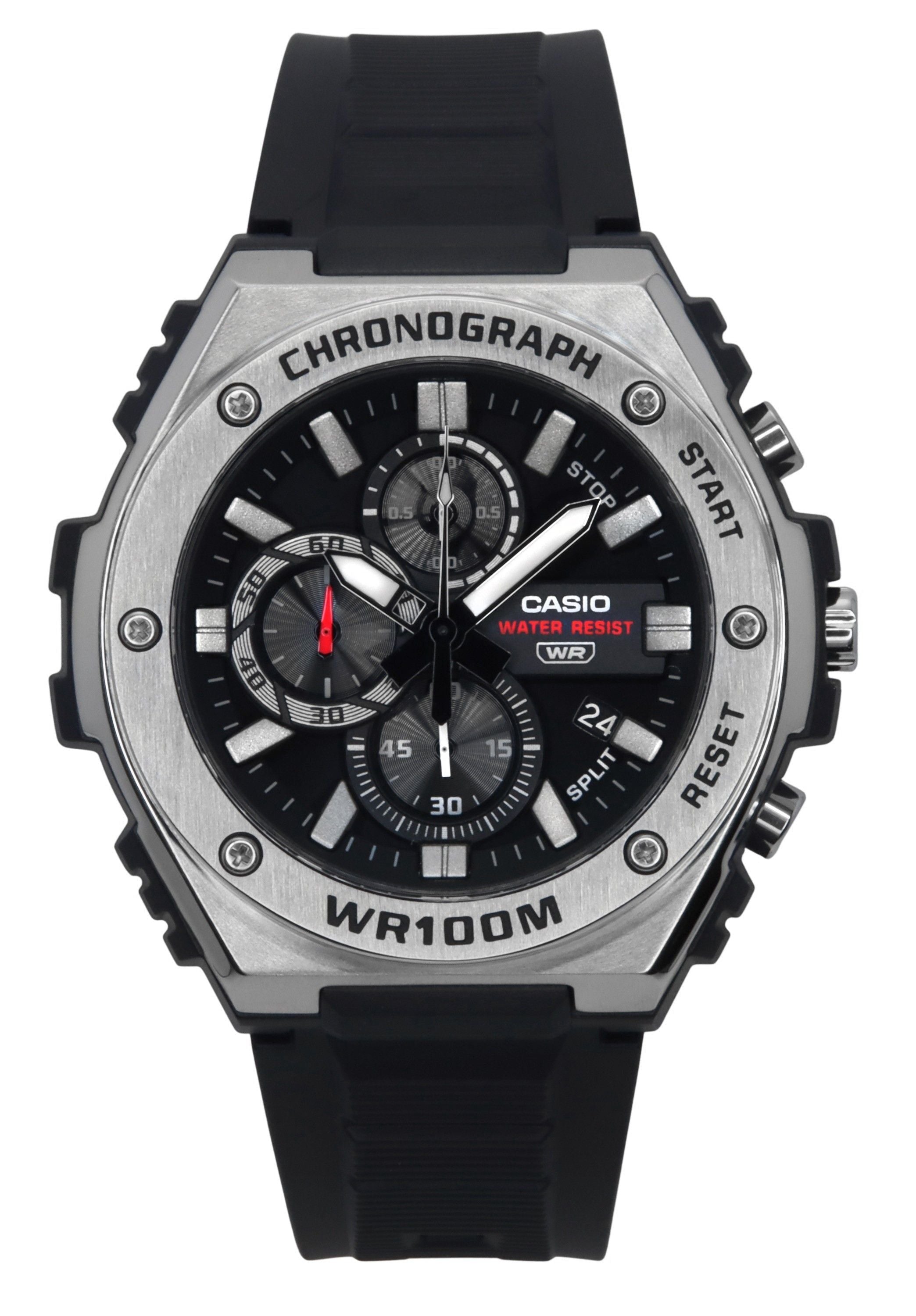 Casio Standard Analog Chronograph Resin Strap Black Dial Quartz MWA - 300H - 1AV 100M Men's Watch - Prestige Stones