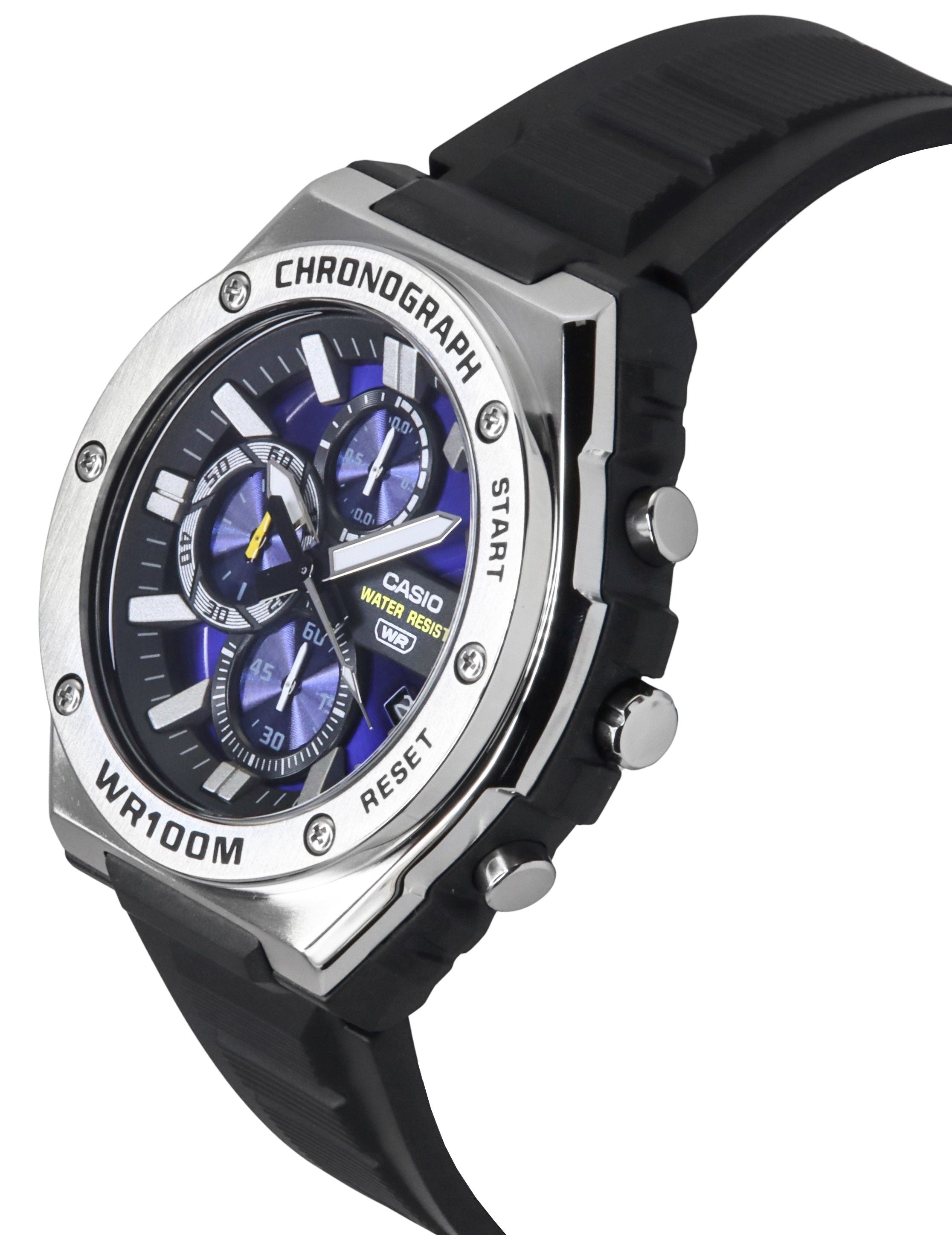Casio Standard Analog Chronograph Resin Strap Blue Dial Quartz MWA - 300H - 2AV 100M Men's Watch - Prestige Stones