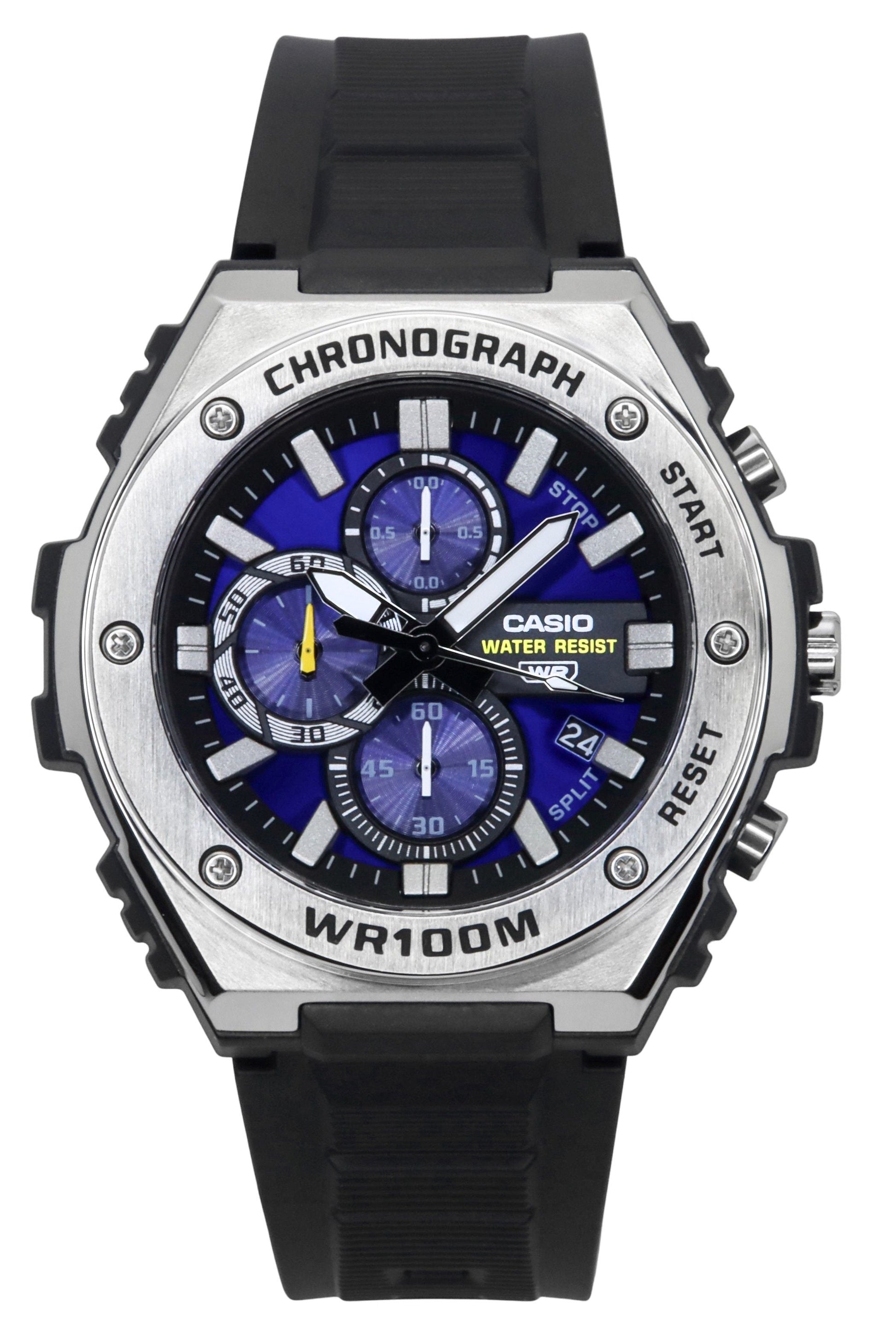 Casio Standard Analog Chronograph Resin Strap Blue Dial Quartz MWA - 300H - 2AV 100M Men's Watch - Prestige Stones