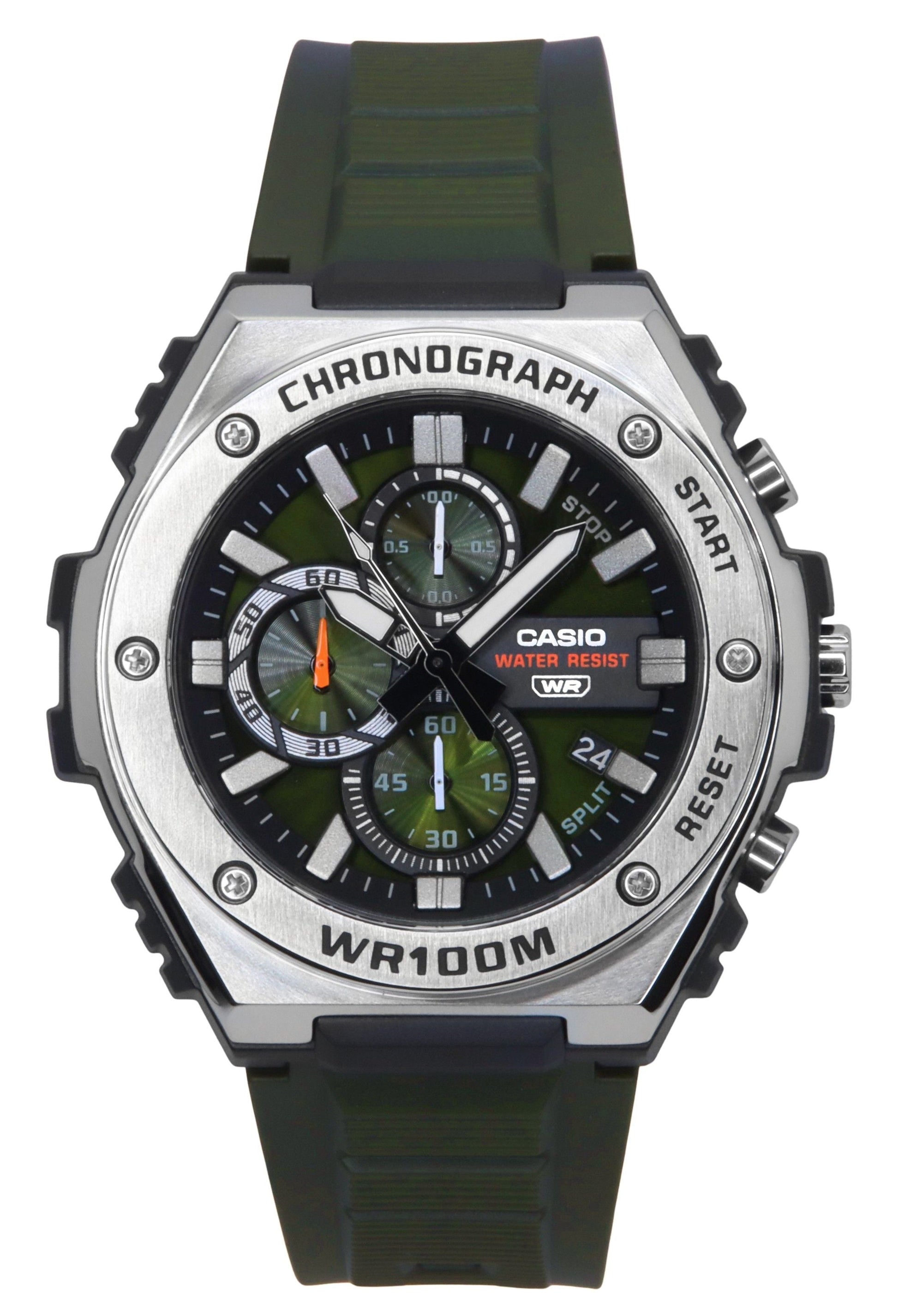 Casio Standard Analog Chronograph Resin Strap Green Dial Quartz MWA - 300H - 3AV 100M Men's Watch - Prestige Stones