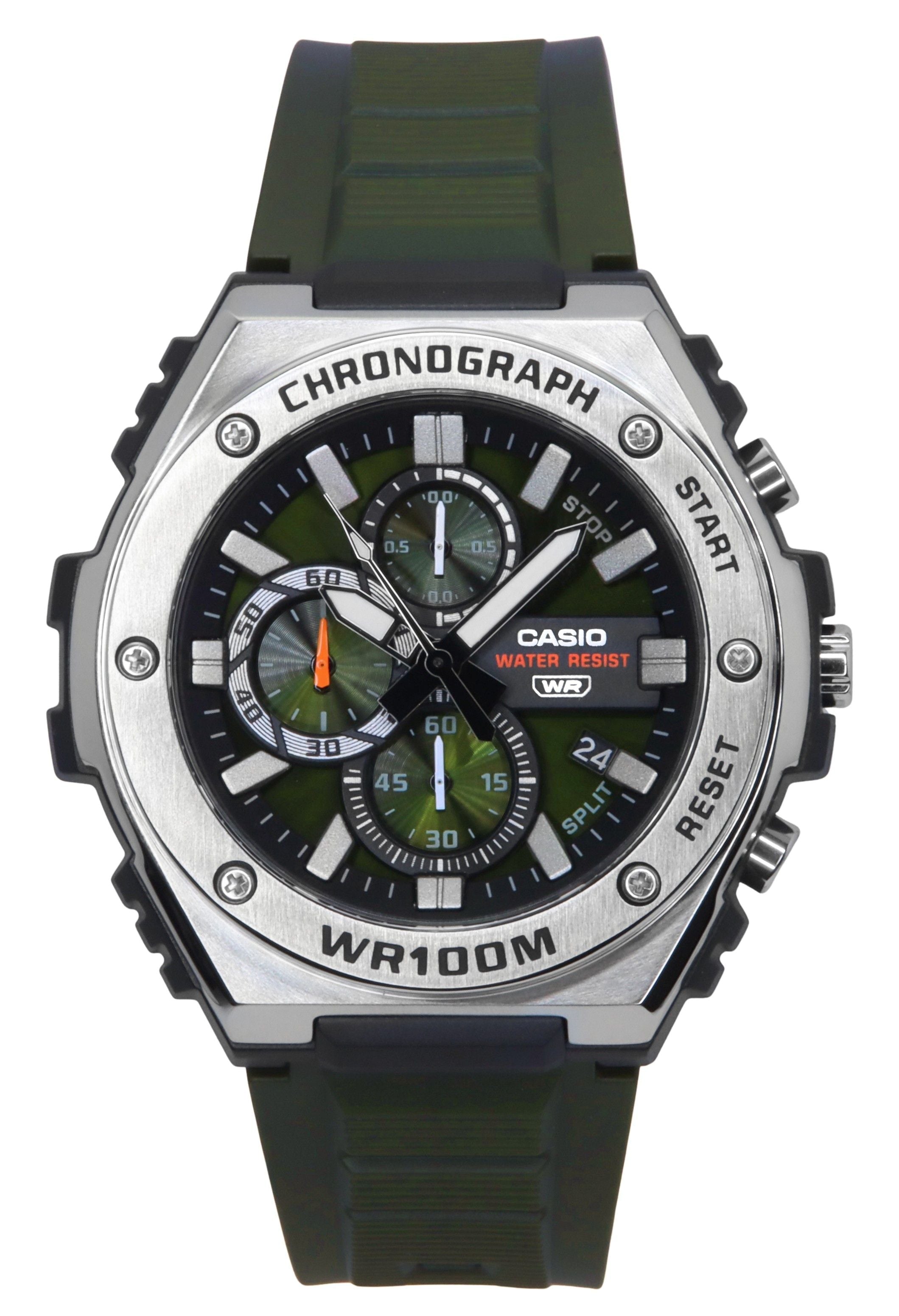 Casio Standard Analog Chronograph Resin Strap Green Dial Quartz MWA - 300H - 3AV 100M Men's Watch - Prestige Stones
