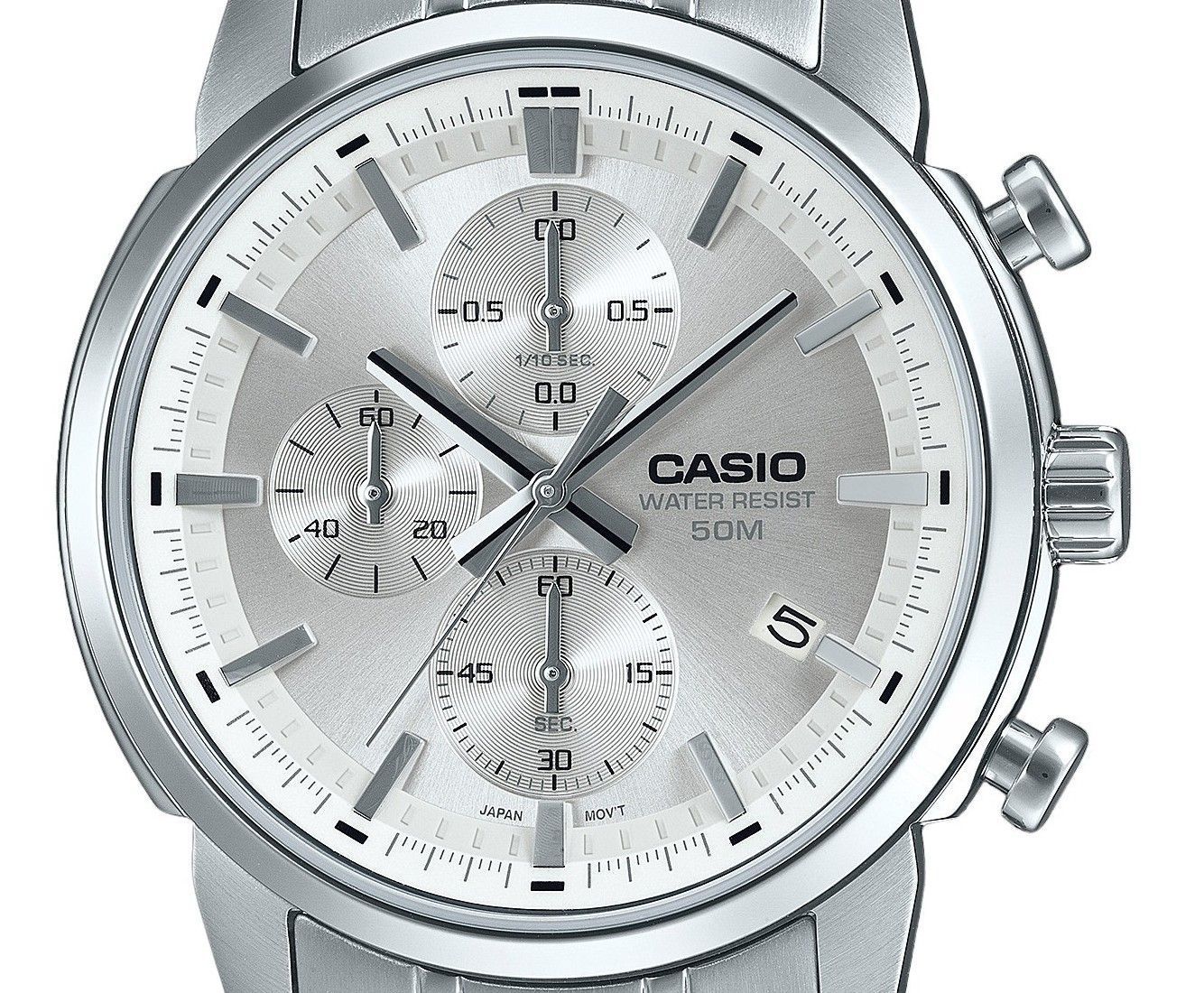 Casio Standard Analog Chronograph Stainless Steel Silver Dial Quartz MTP - E510D - 7AV Men's Watch - Prestige Stones