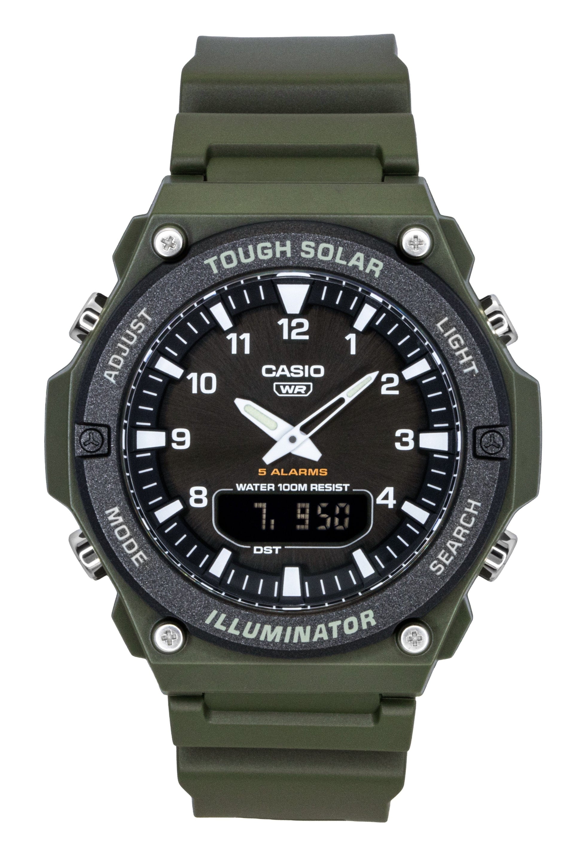 Casio Standard Analog Digital Resin Strap Black Dial Solar AQ - S820W - 3BV 100M Men's Watch - Prestige Stones