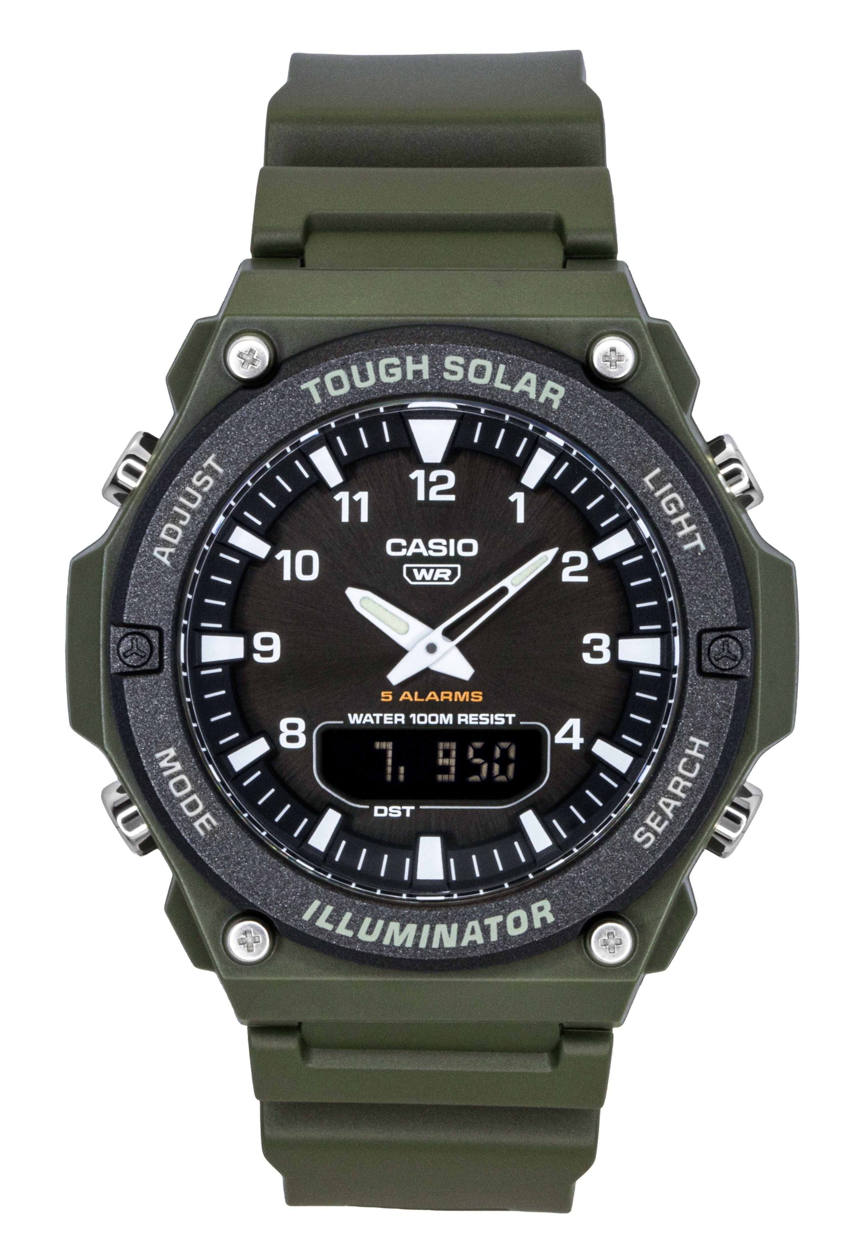 Casio Standard Analog Digital Resin Strap Black Dial Solar AQ - S820W - 3BV 100M Men's Watch - Prestige Stones